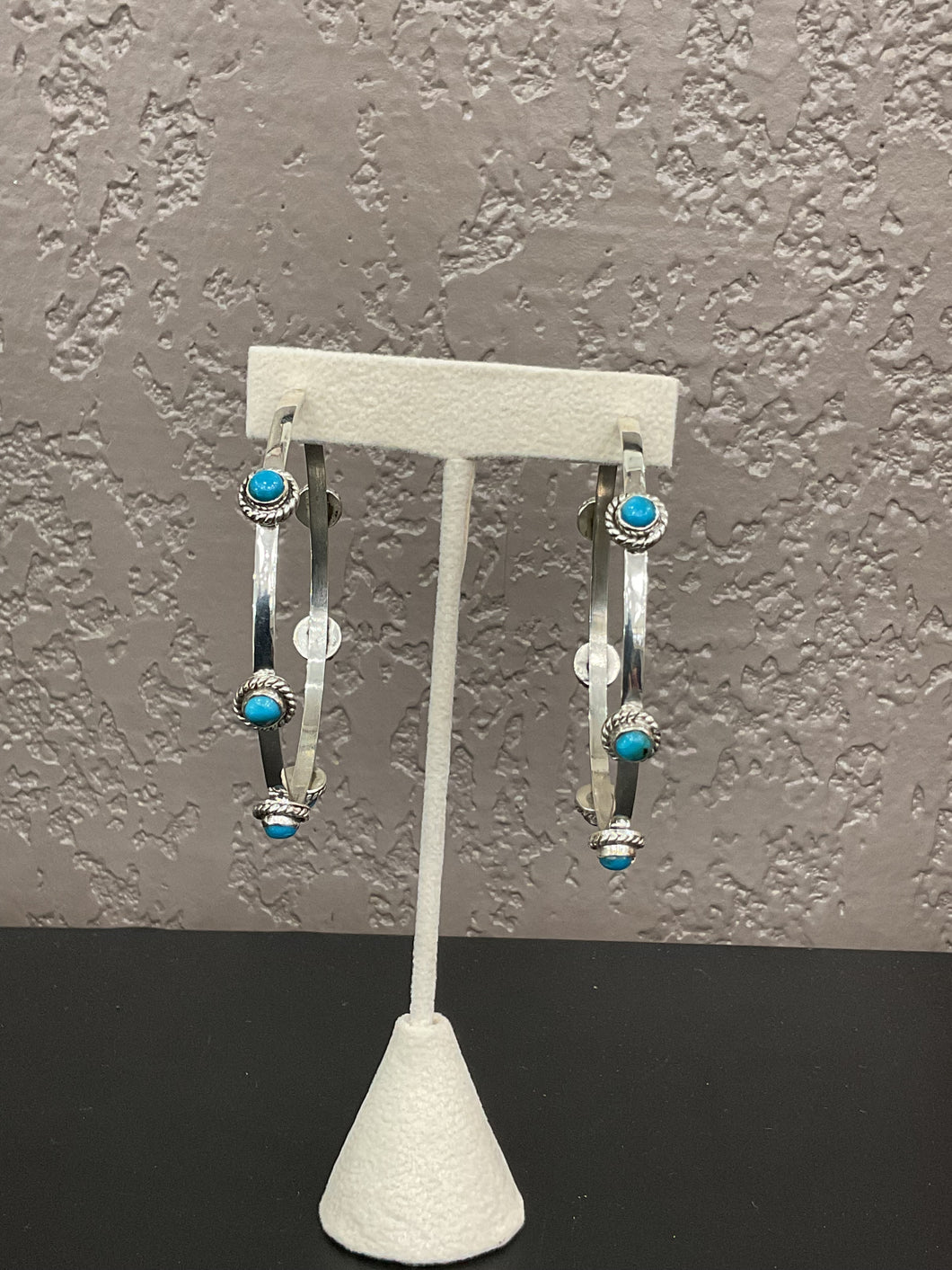 Kingman Turquoise Hoop Earrings