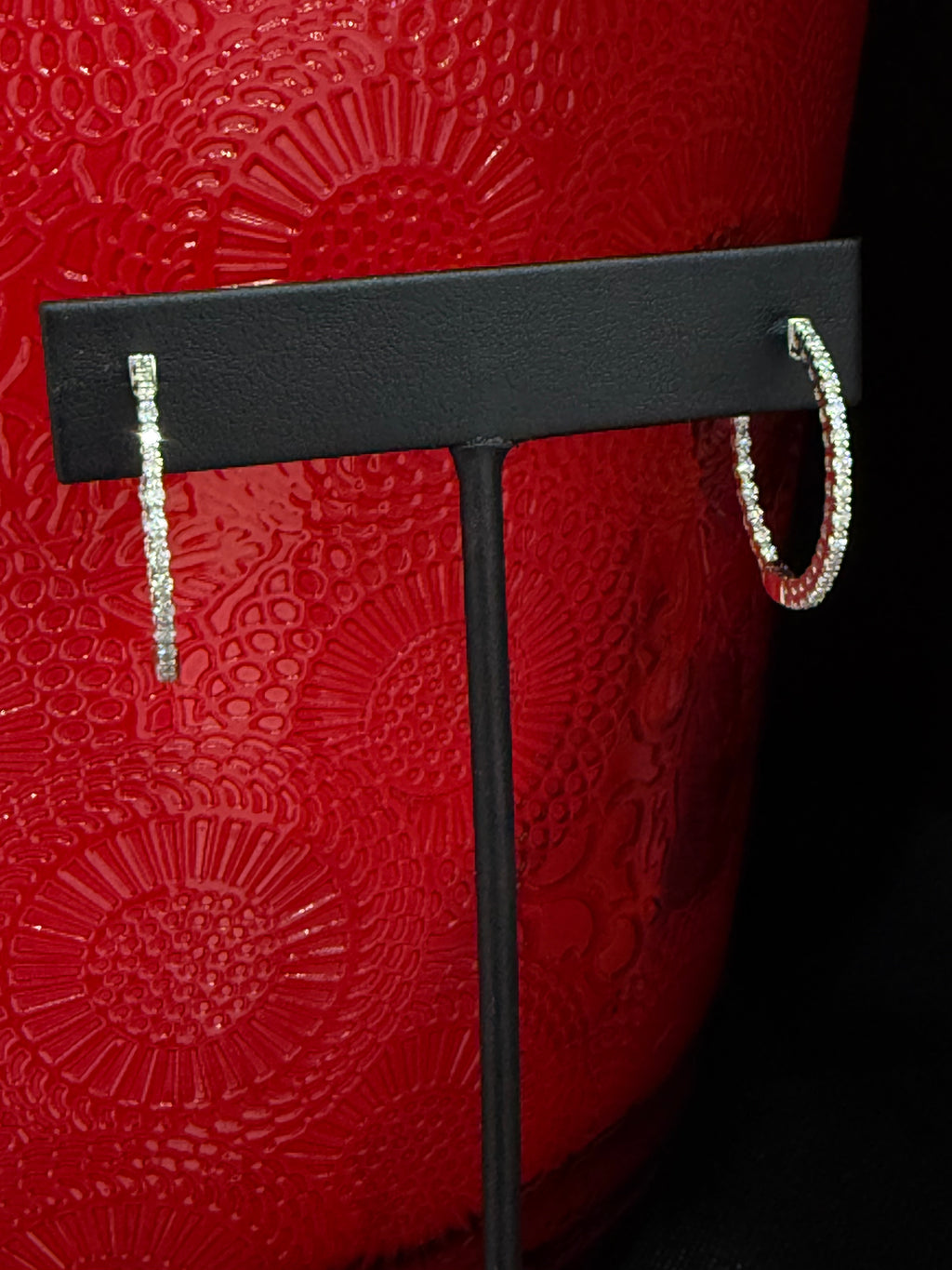 14KW Natural Diamond Hoop Earrings