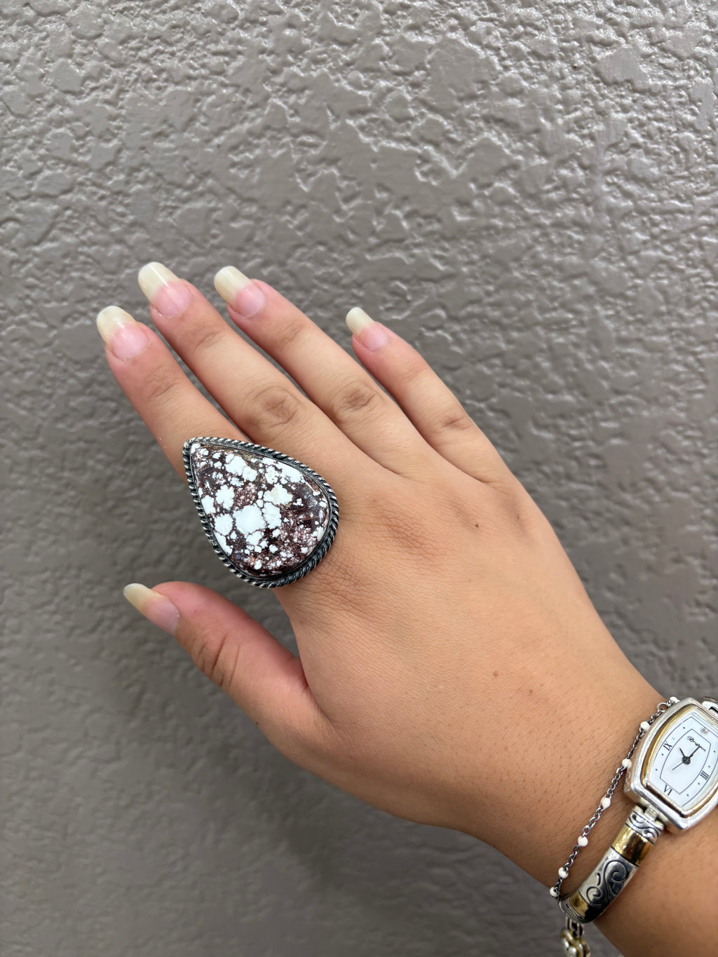Wild Horse Tear Drop Sterling Silver Ring