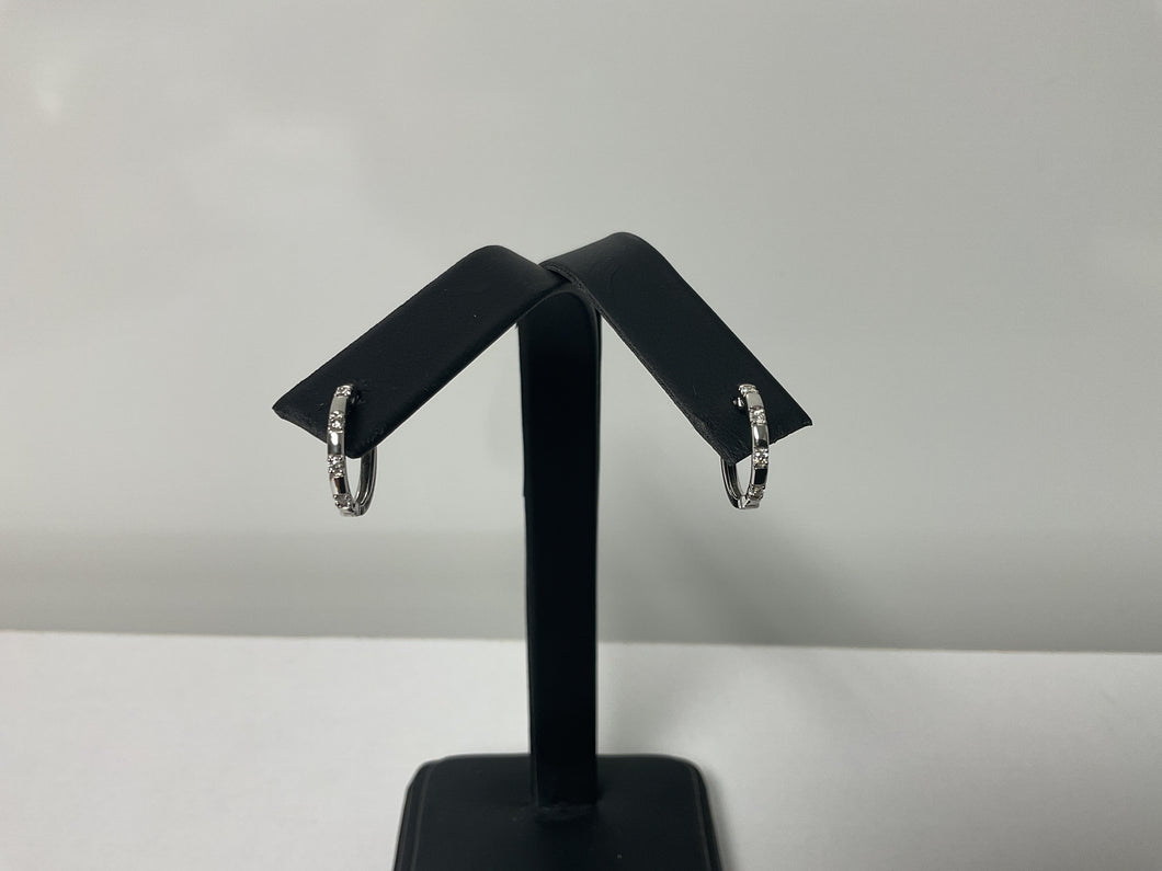 14KW Natural Diamond Mixed Huggie Earrings