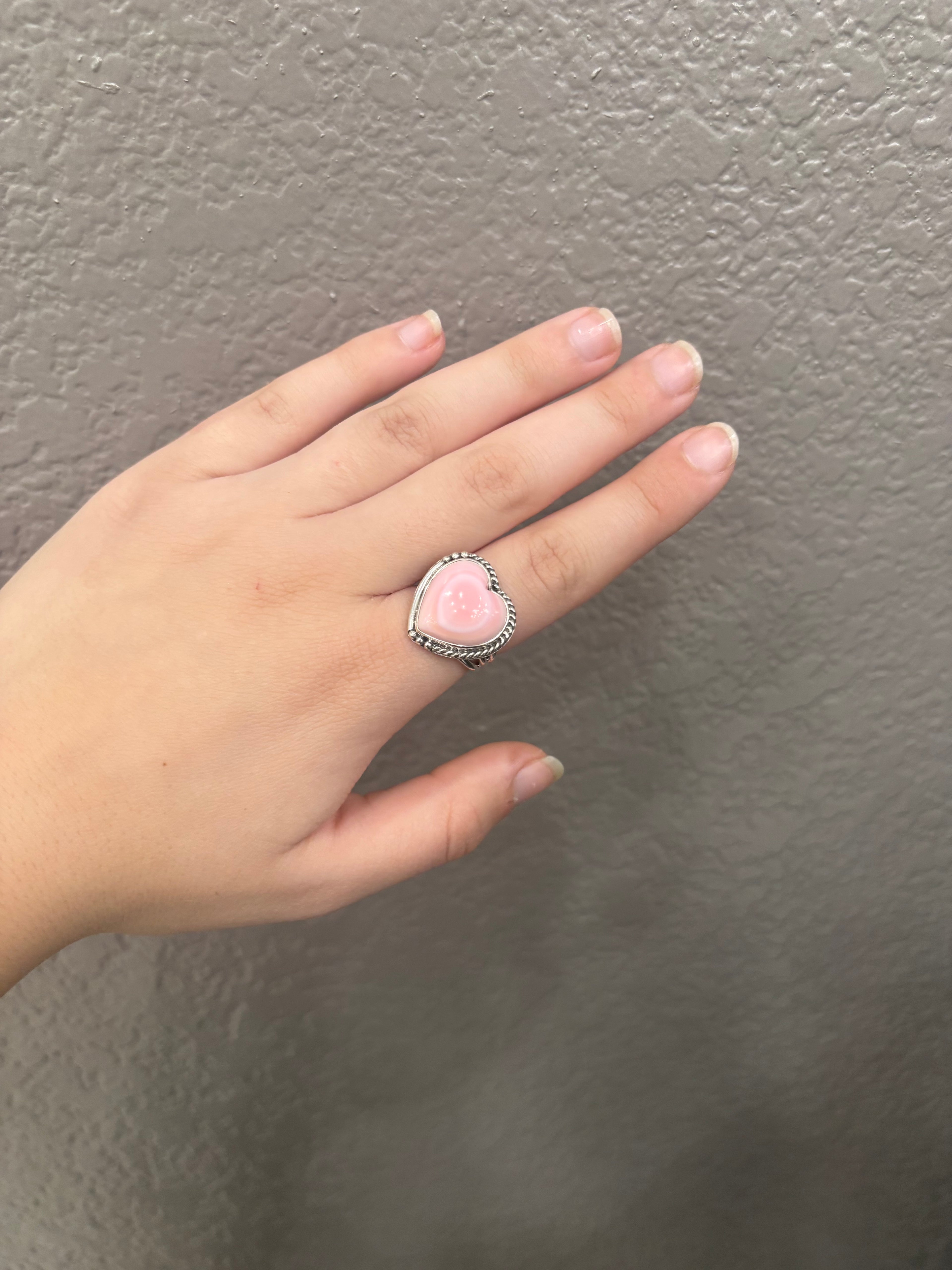 Pink Conch Heart Ring