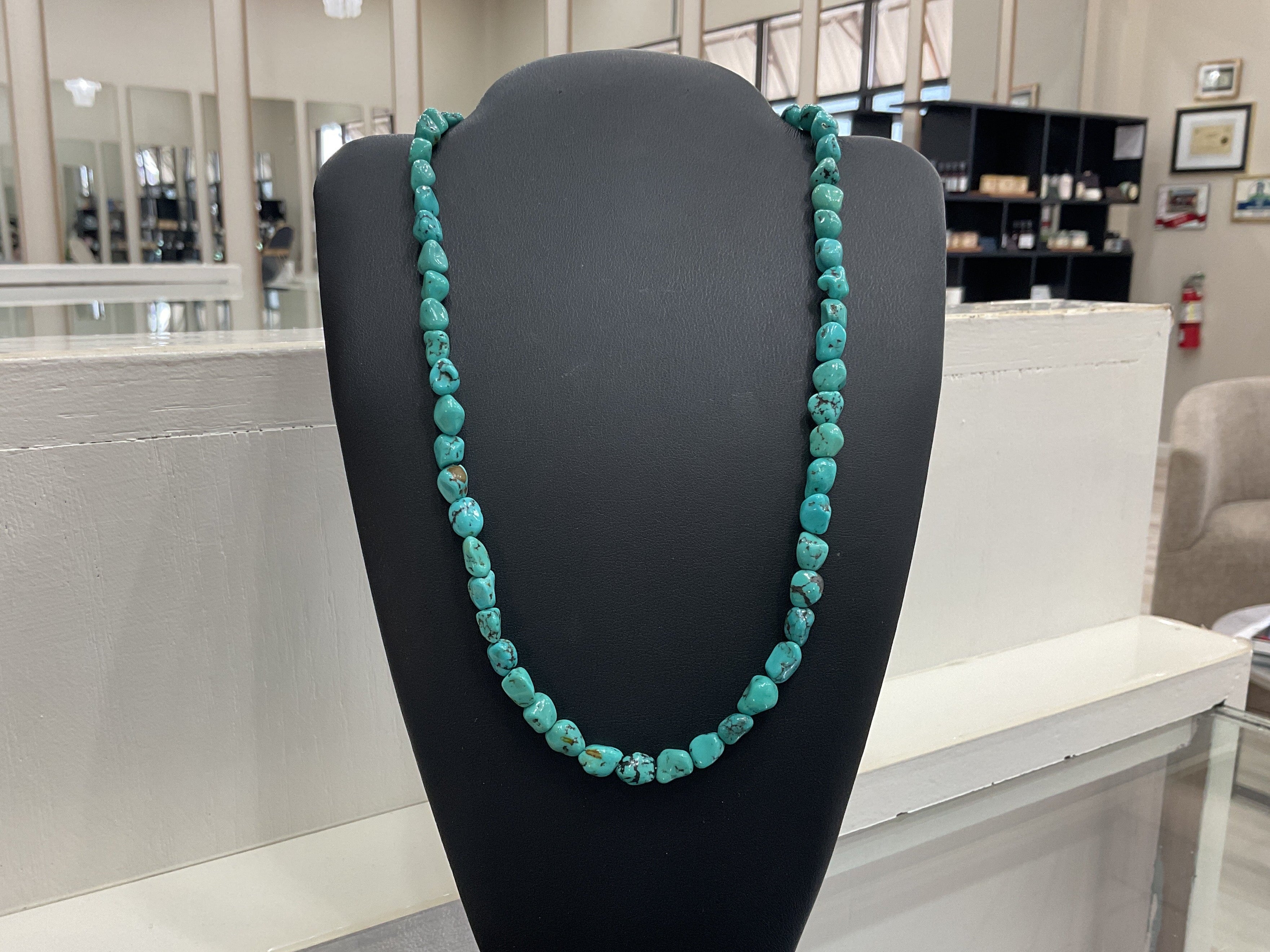 Chinese Hubei Turquoise Nugget Necklace