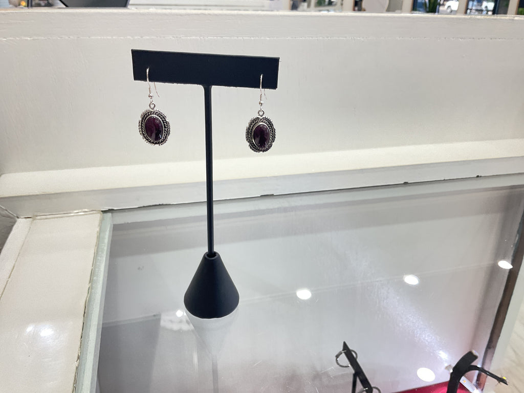 Purple Spiney Oyster Oval Earrings