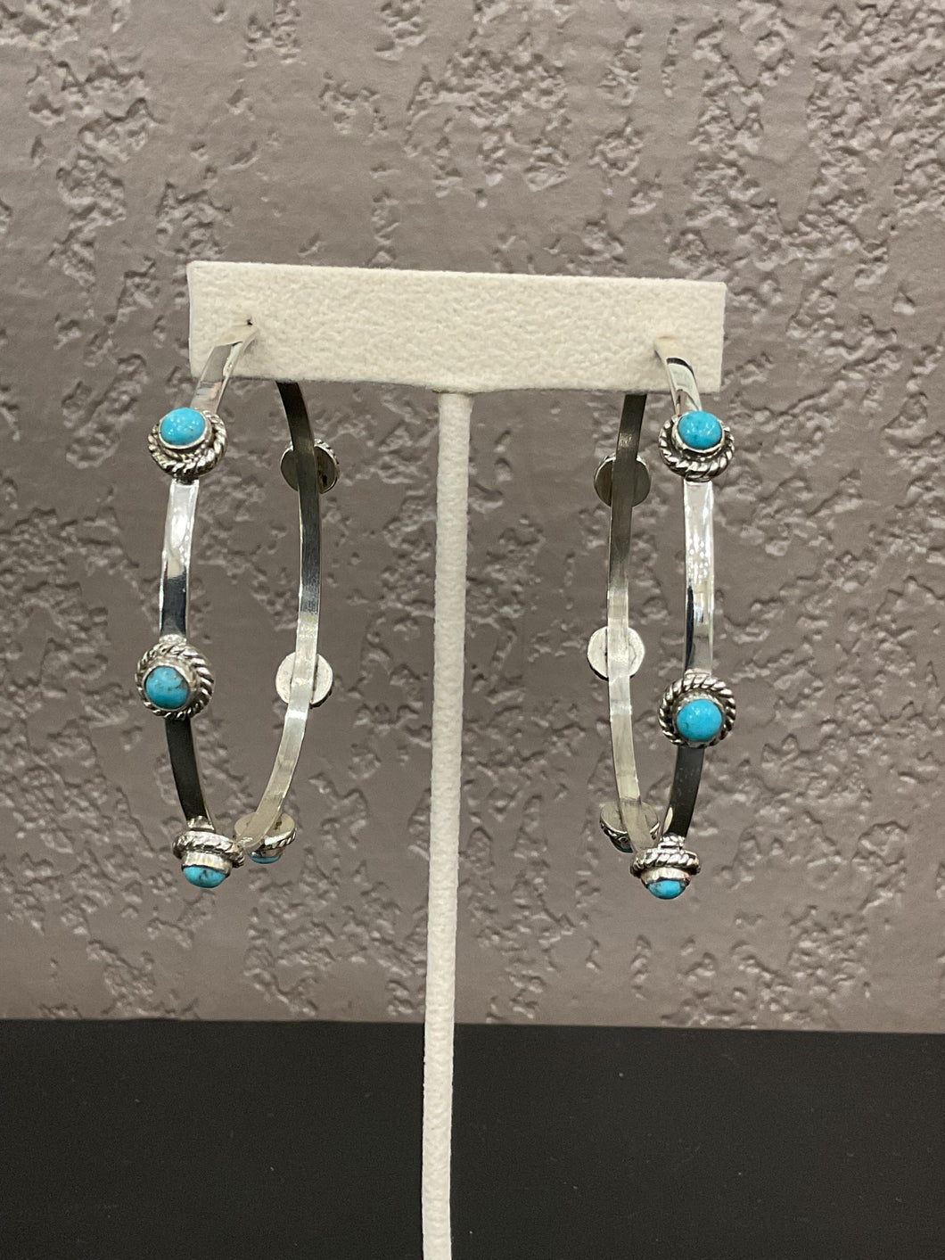Kingman Turquoise Hoop Earrings