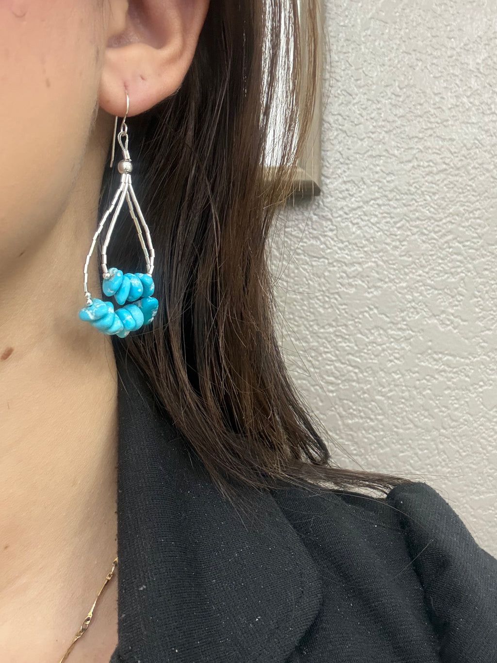 Sleeping Beauty Turquoise Double Nugget Earrings