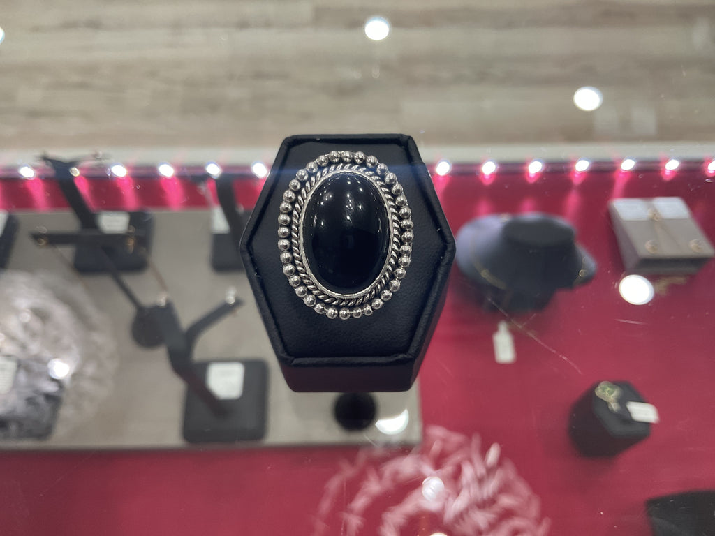 Black Onyx Oval Ring