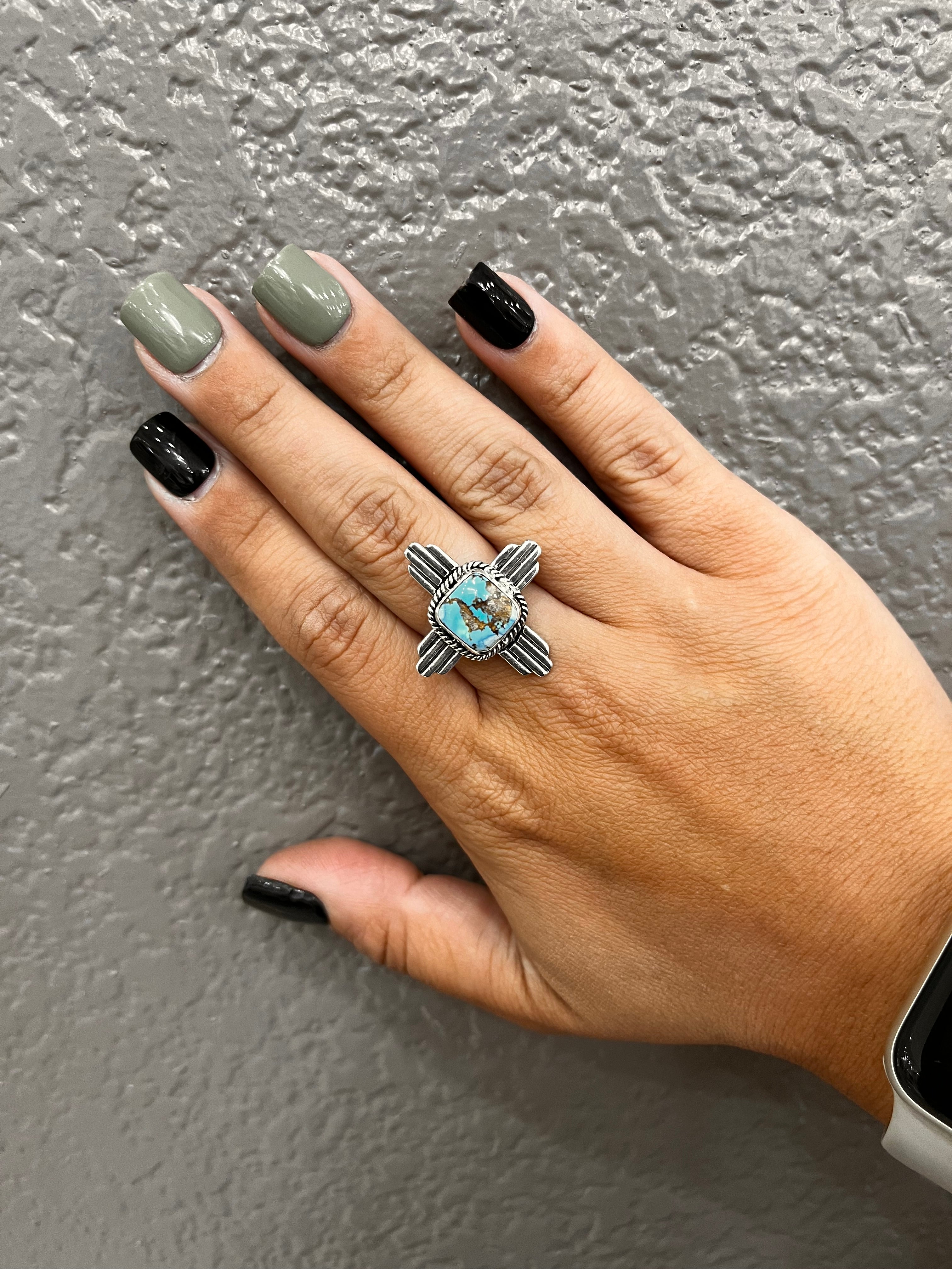 Golden Hills square Zia Ring