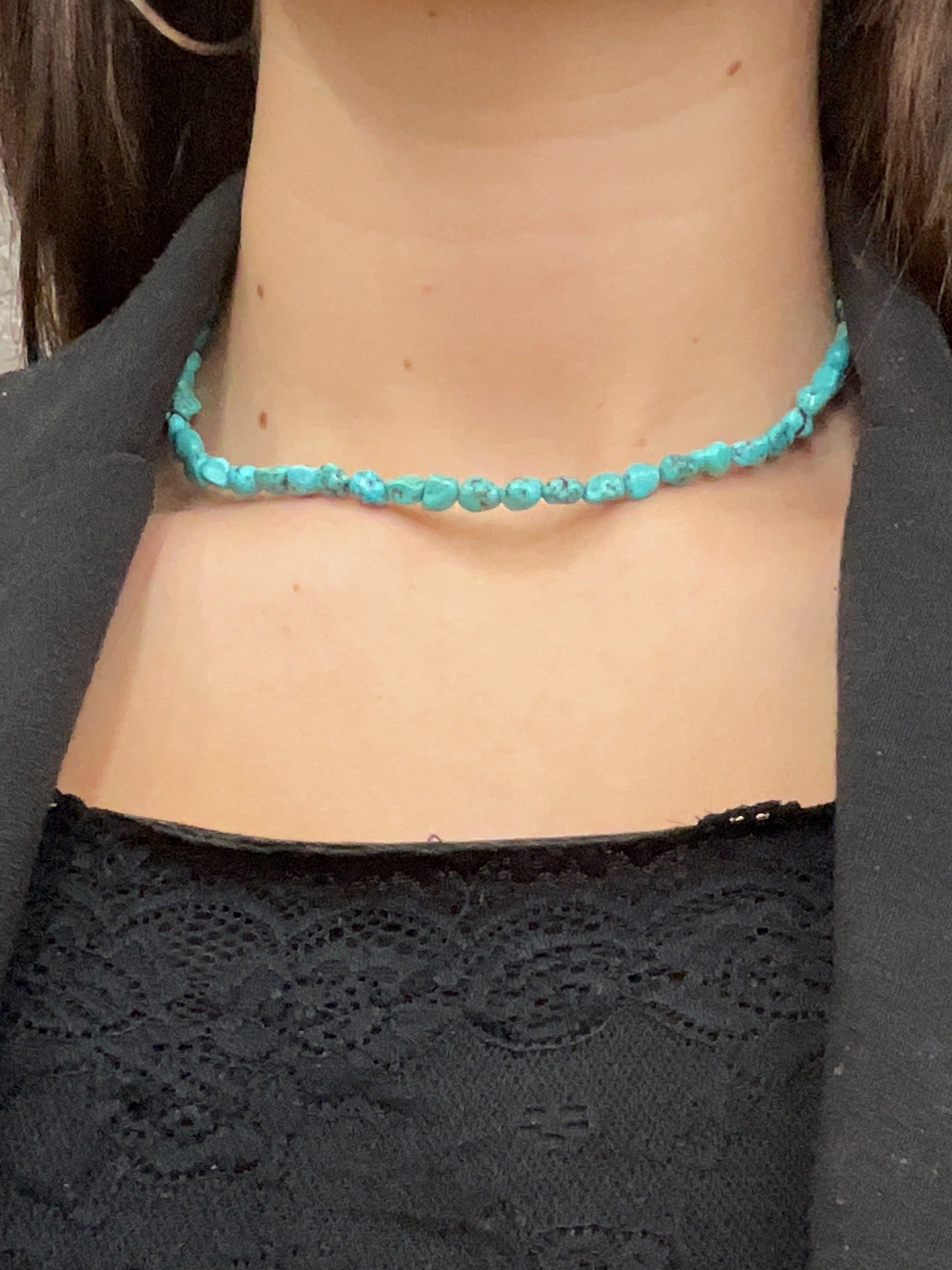 Chinese Hubei Turquoise Nugget Necklace