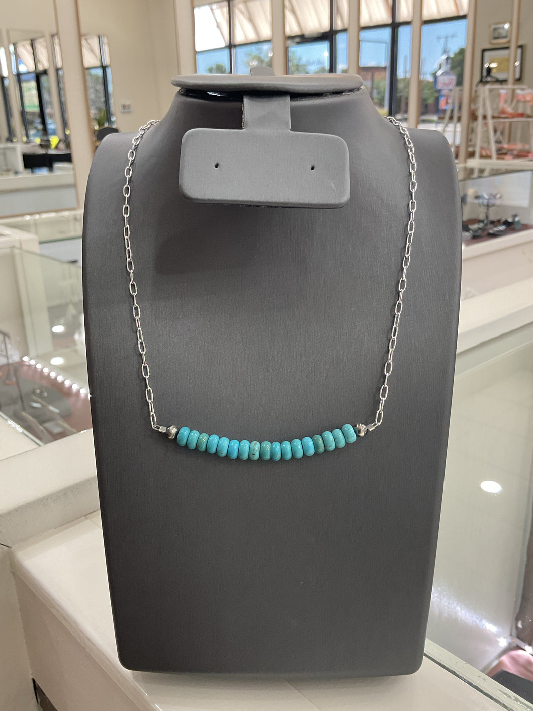 Kingman Rondel Bead Necklace