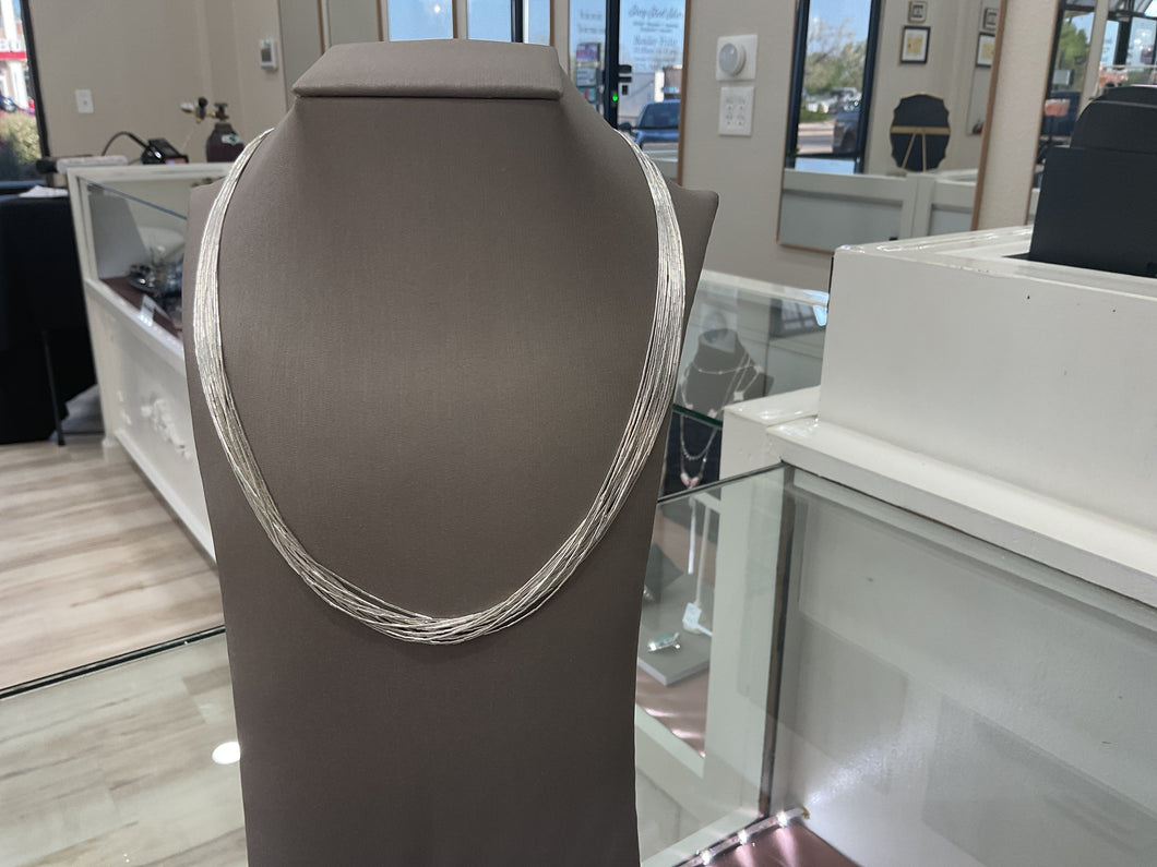 The 15 Strand Liquid Silver Necklace