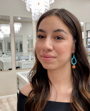 Load image into Gallery viewer, Sleeping Beauty Turquoise and Orange Spiny Shell Earrings
