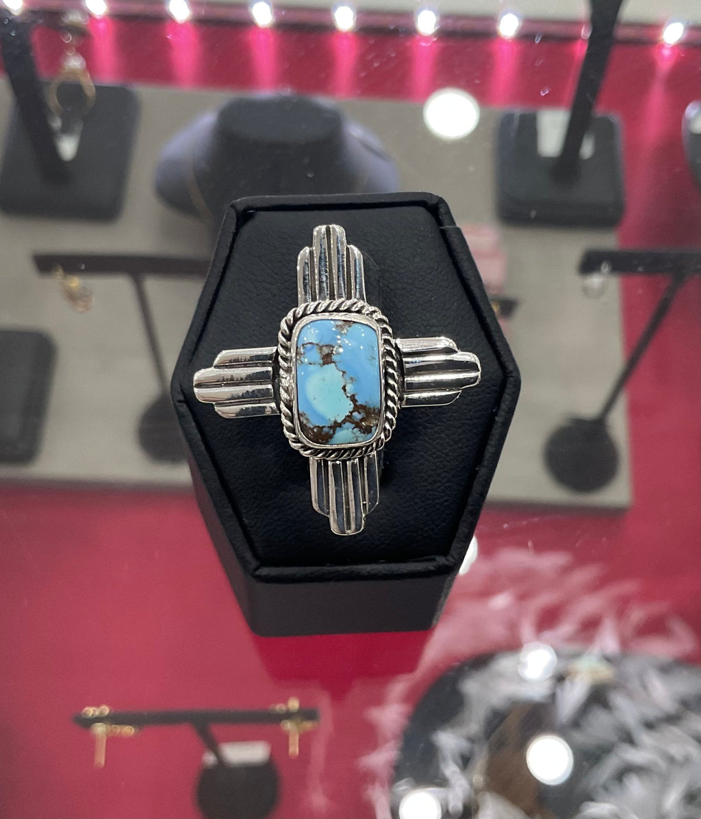 Golden Hills rectangle Zia Ring