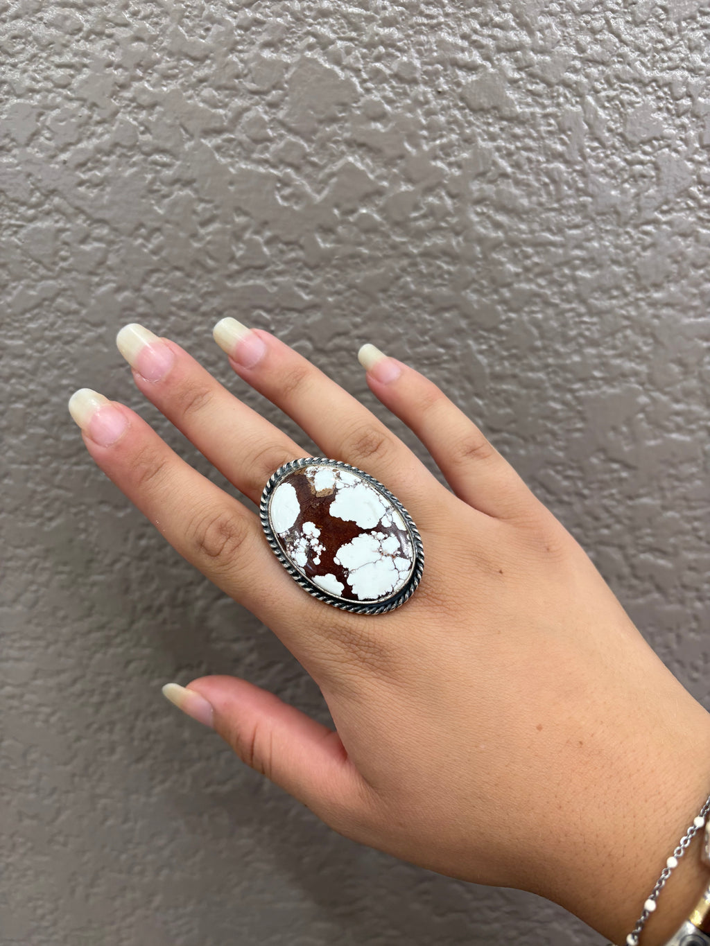 Wild Horse Long Oval Sterling Silver Ring