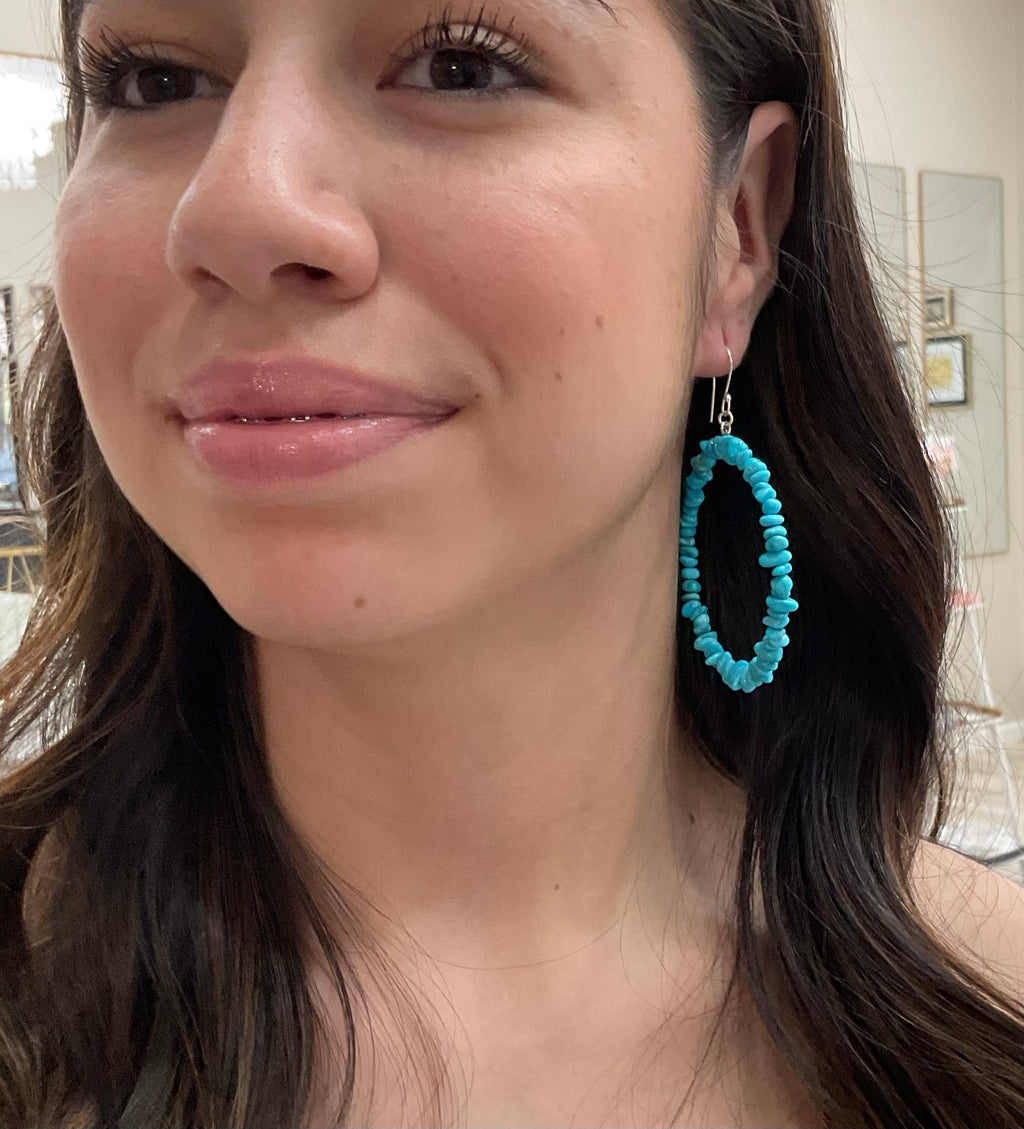 Sleeping Beauty Turquoise Nugget Earrings