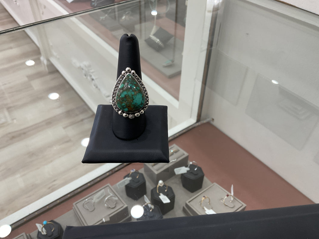 Hubei Turquoise and Sterling Silver Ring