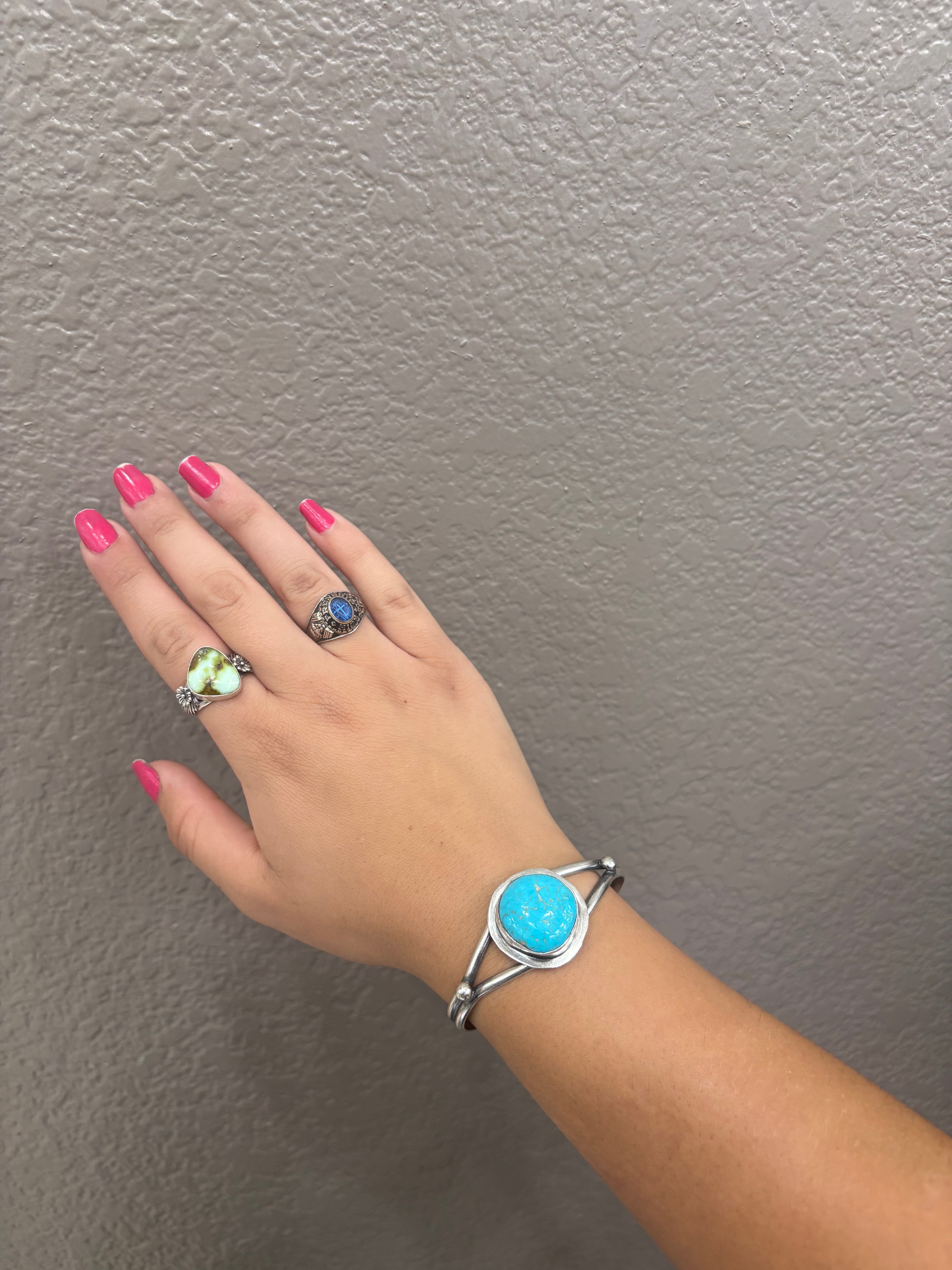 Kingman Turquoise Circle Cuff