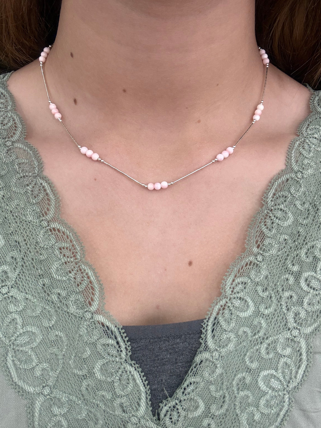 Pink Conch Nugget Necklace