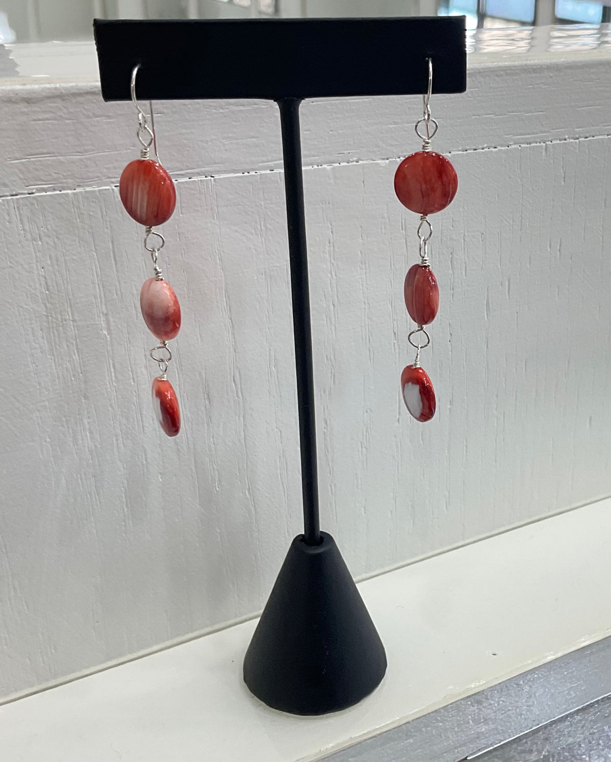 Red Spiney Oyster Earrings