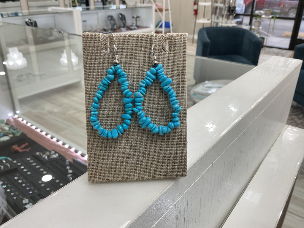 Sleeping Beauty Turquoise Teardrop Earrings