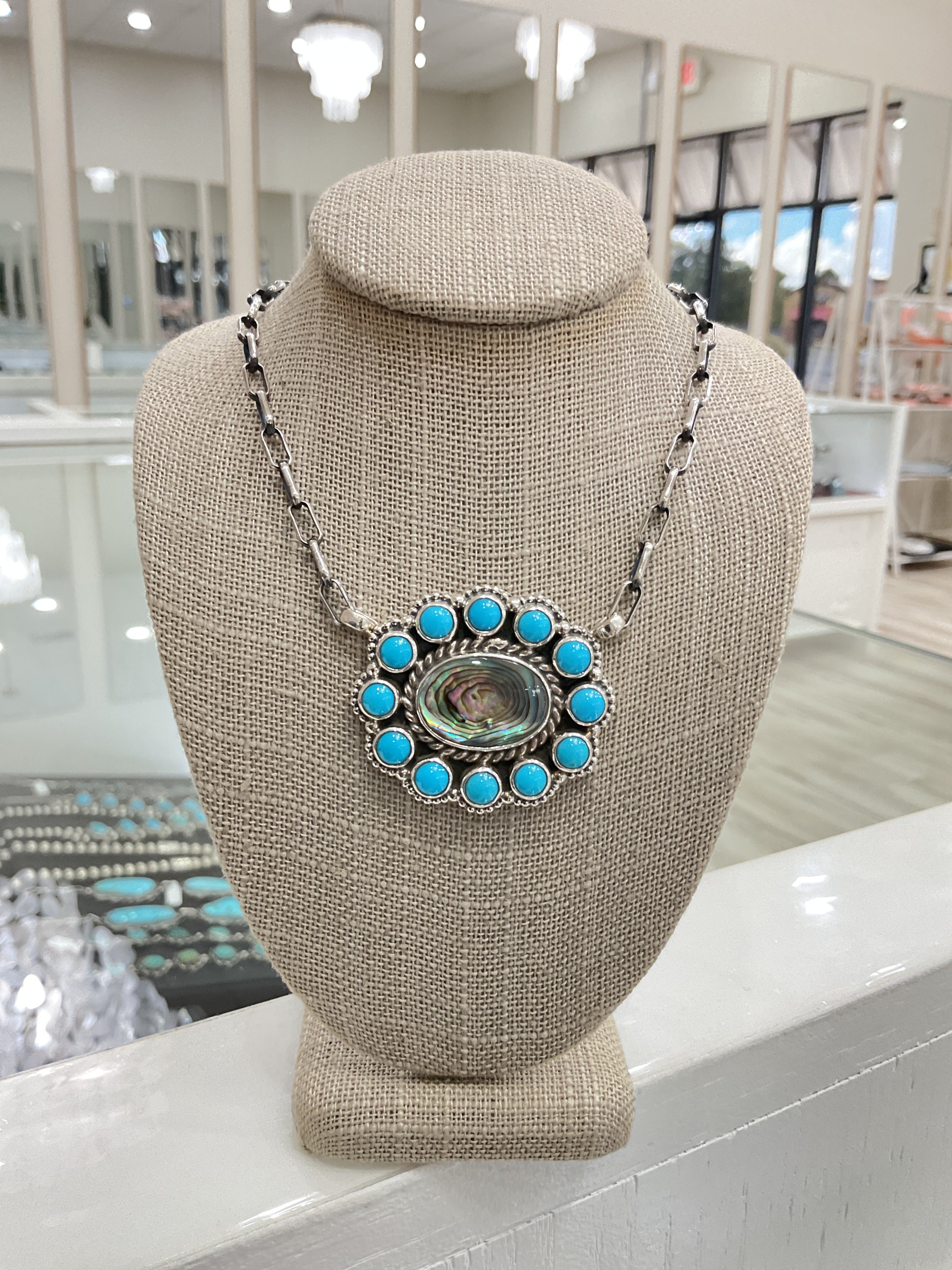 Kingman & Abalone Shell Necklace