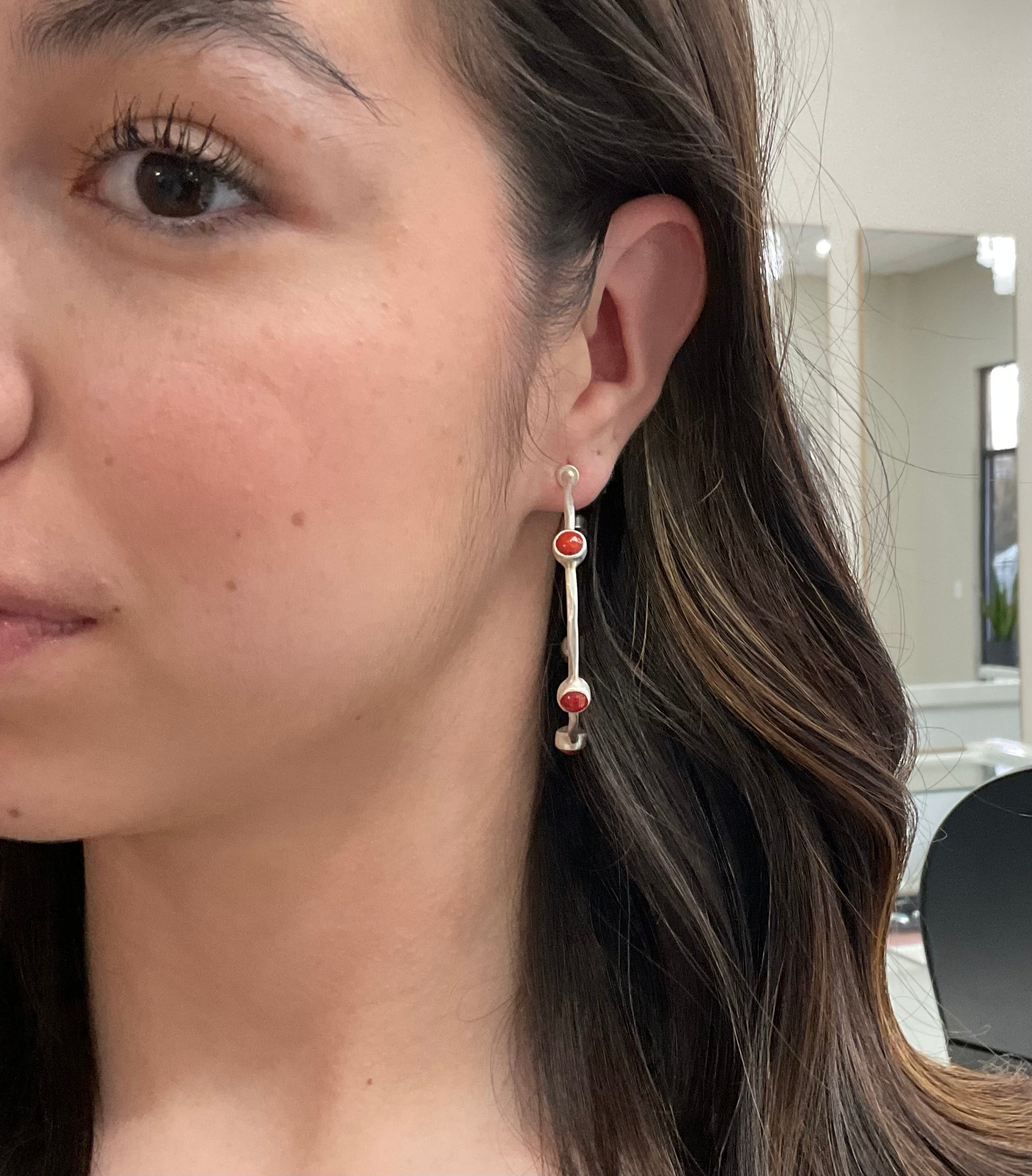 Coral Hoop Earrings