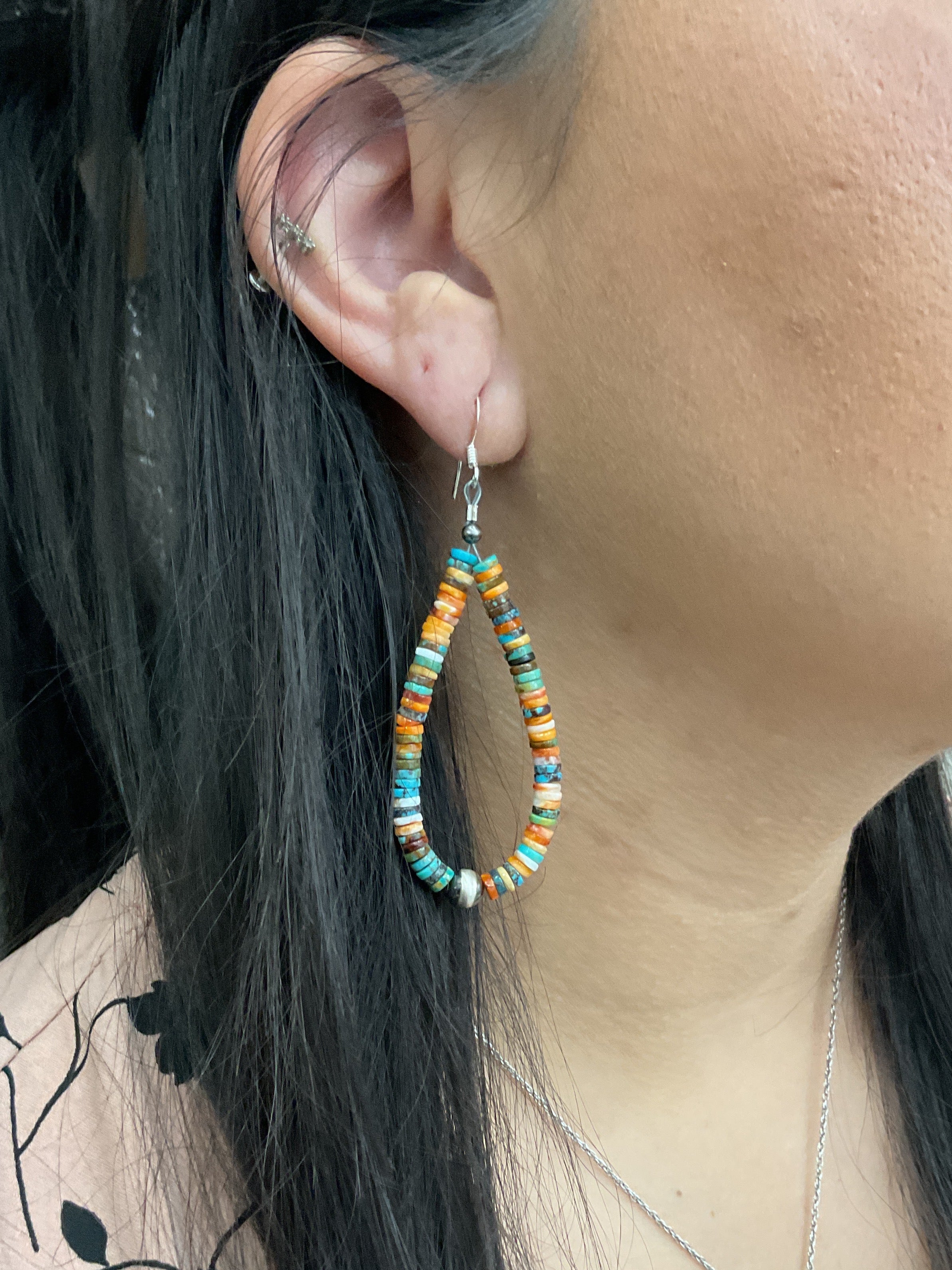 Mixed Stone Teardrop Earrings