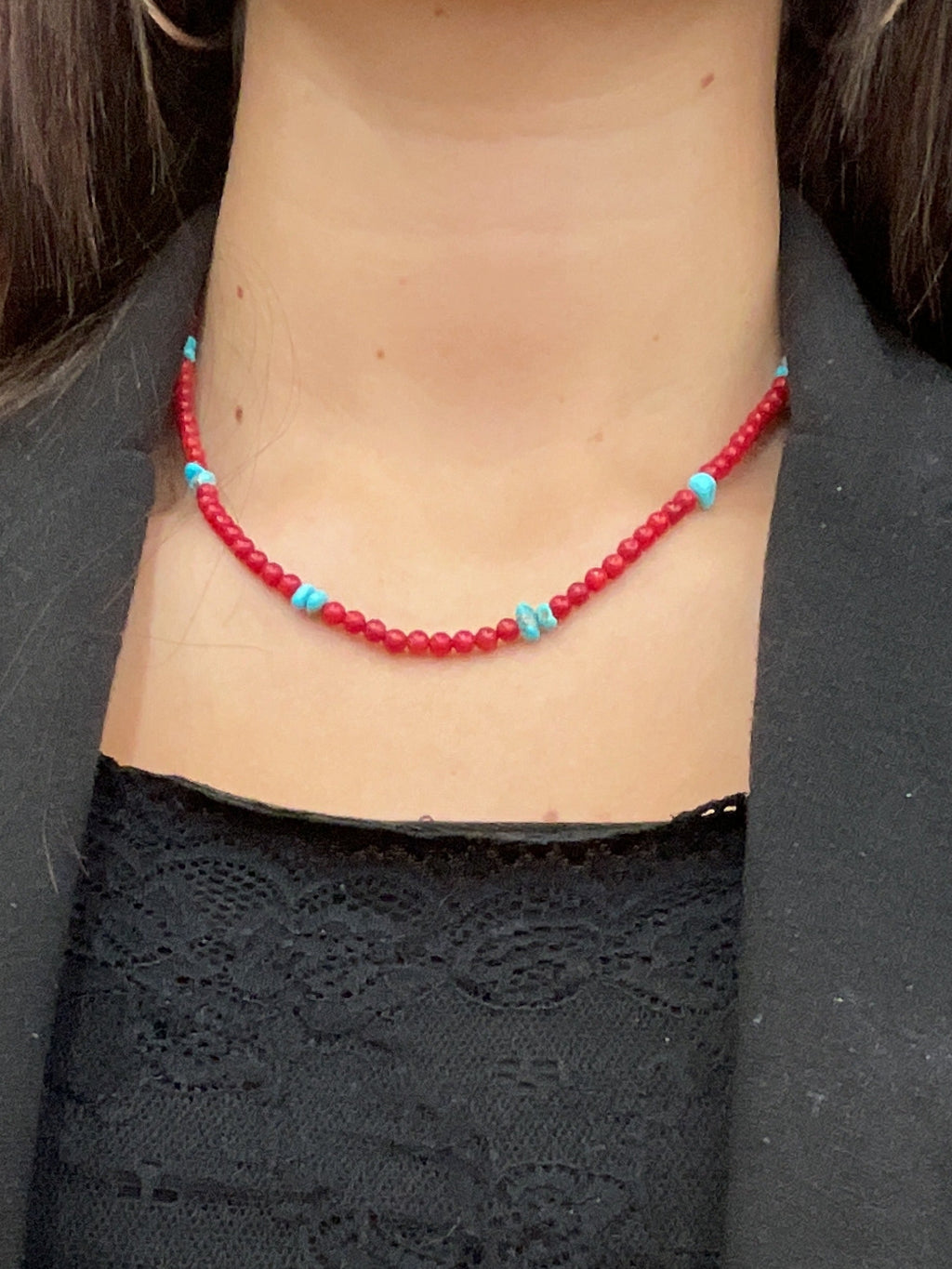 Mediterranean Coral & Sleeping Beauty Turquoise Necklace
