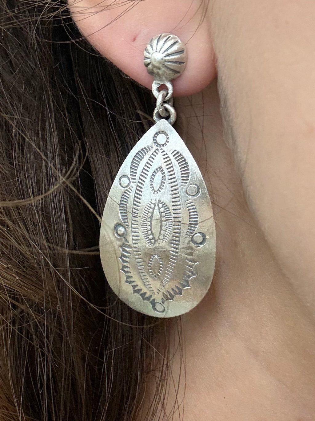 Sterling Silver Stamped Earrings