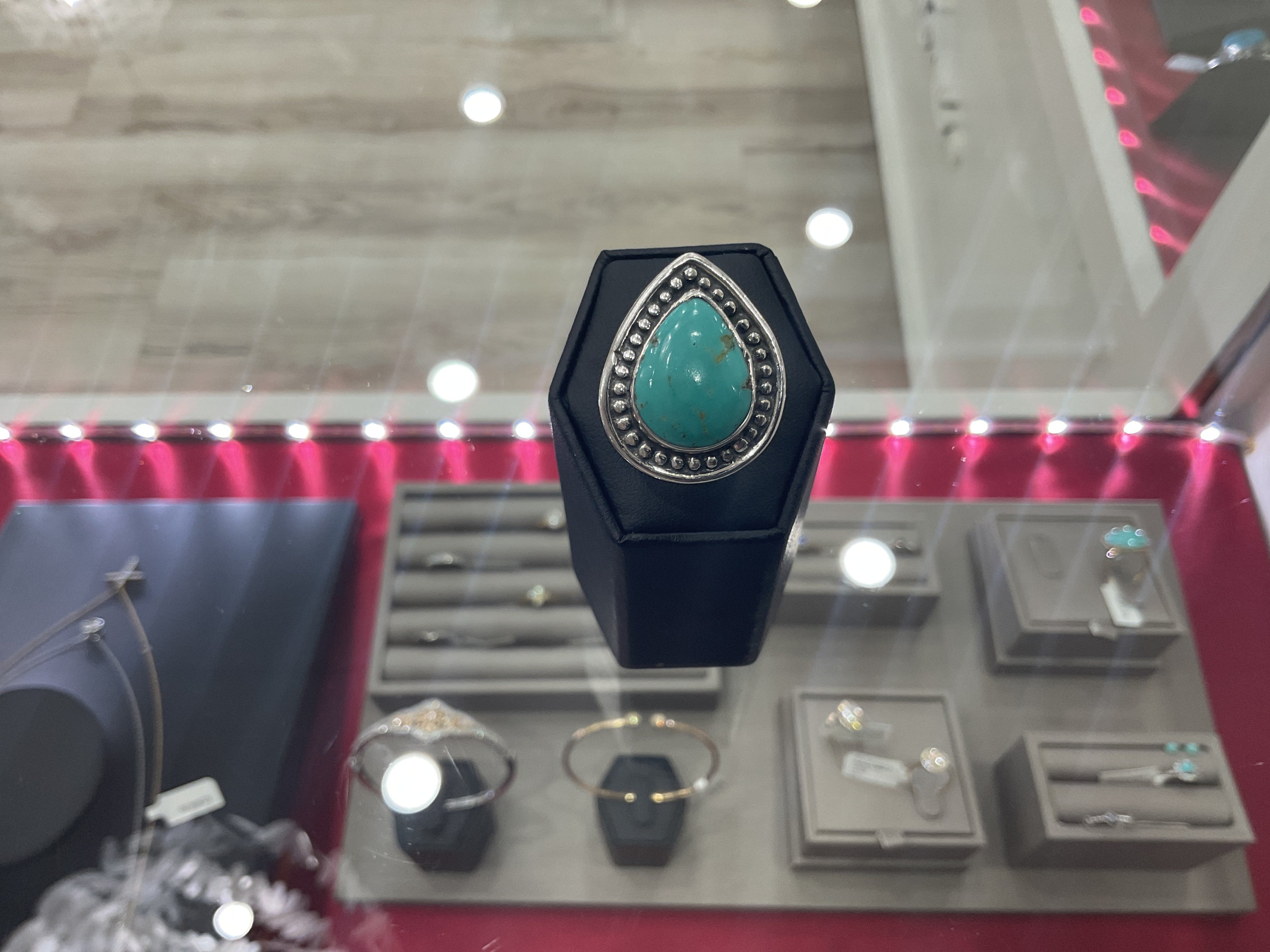 Kingman Turquoise Teardrop Ring