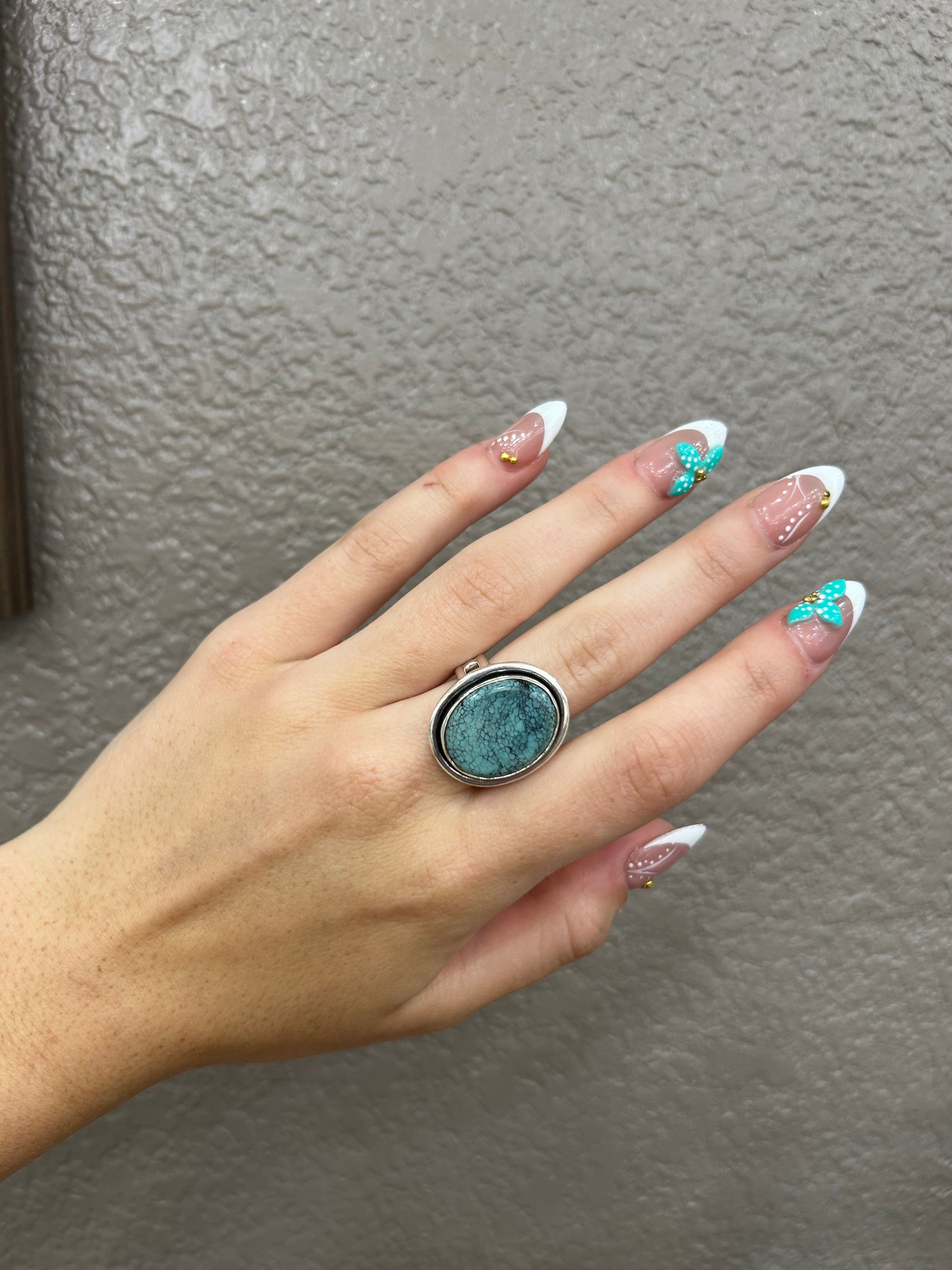 Hubei Turquoise Oval Ring