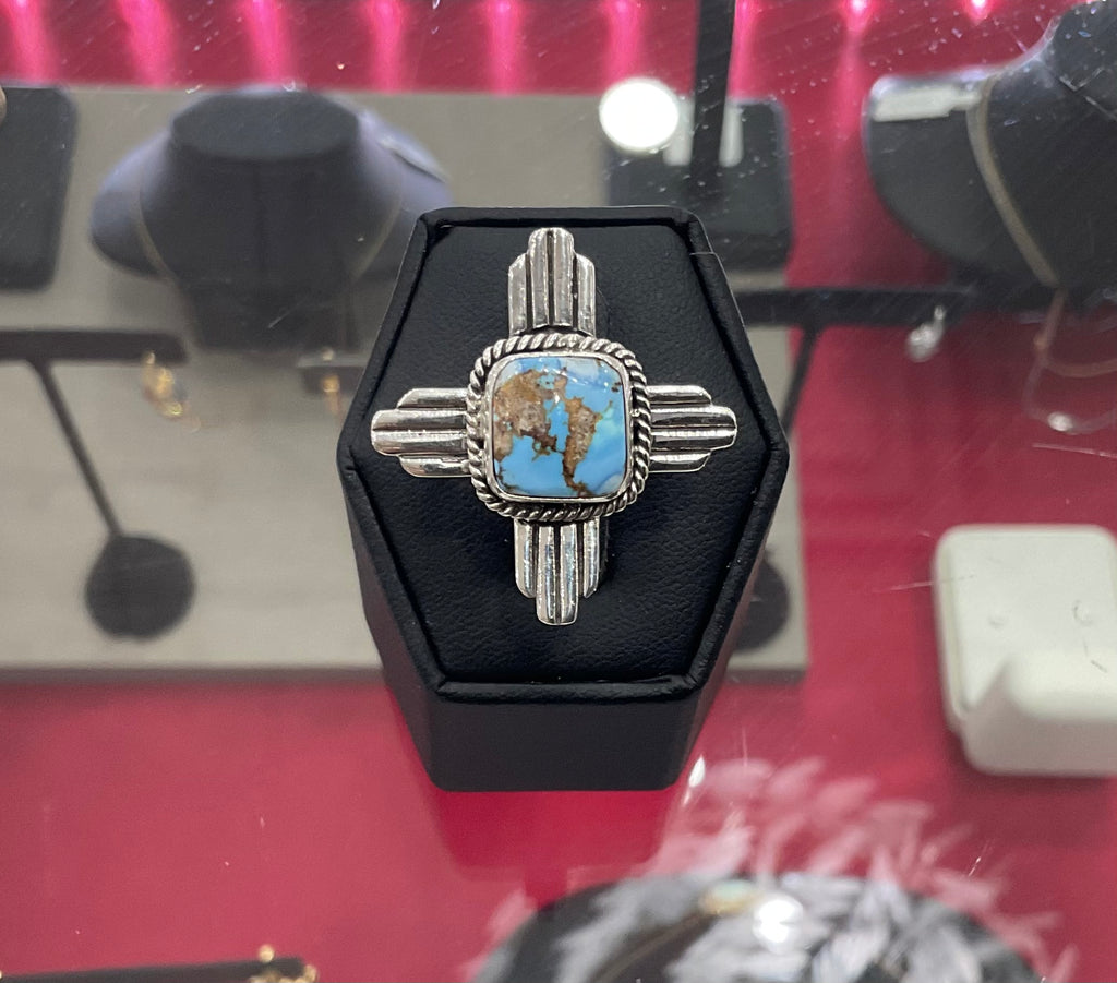 Golden Hills square Zia Ring