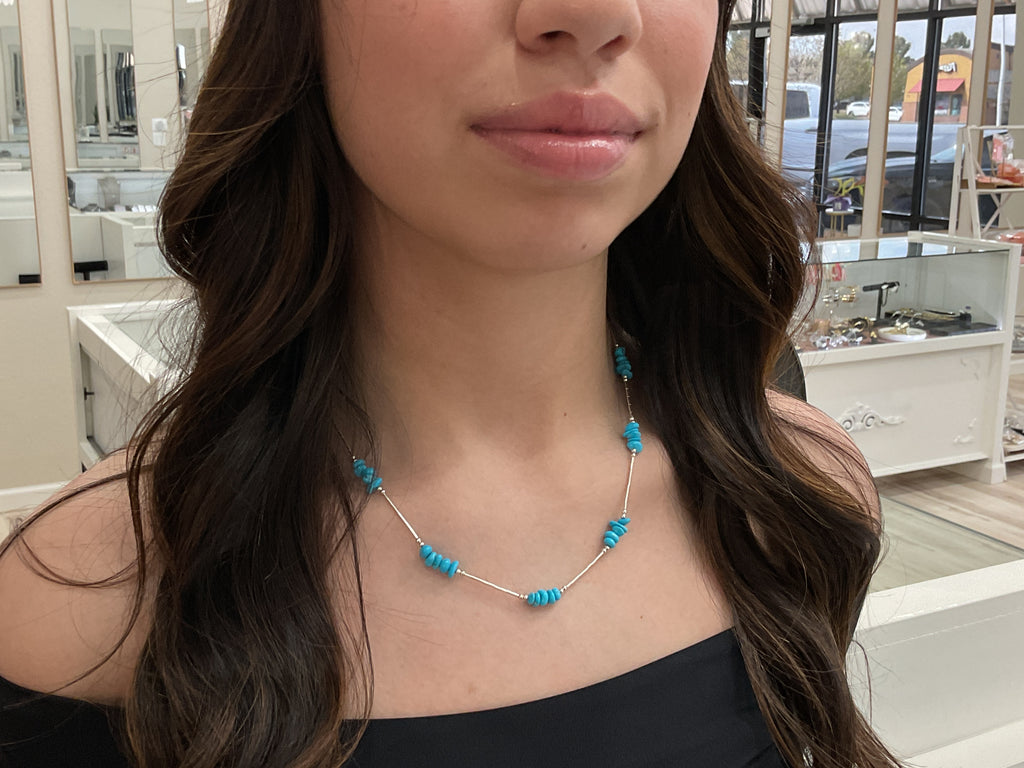 Sleeping Beauty and Liquid Silver Necklace