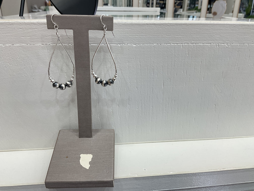 Sterling Silver Oxidized Bead Earrings