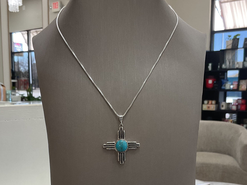 Zia Turquoise Necklace and Pin Set