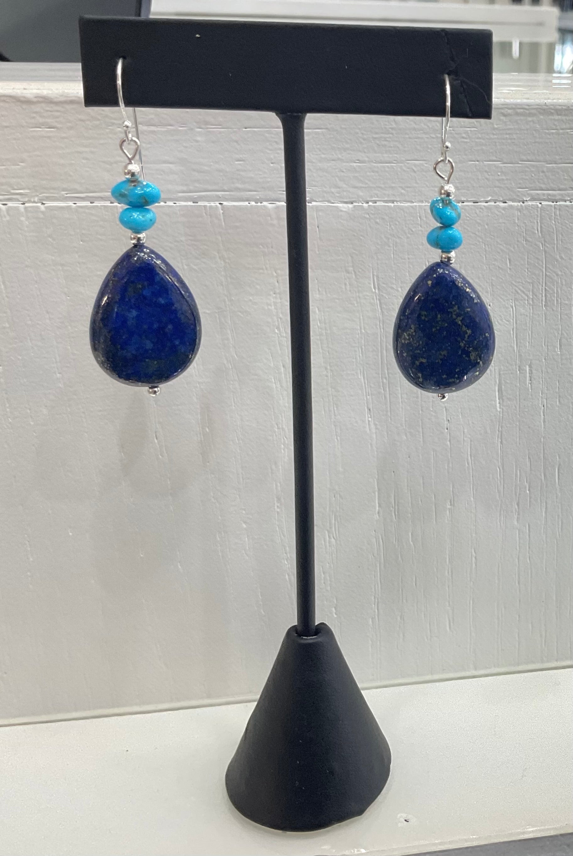 Blue Lapis With Sleeping Beauty Turquoise Earrings