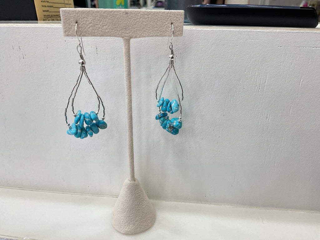 Sleeping Beauty Turquoise Double Nugget Earrings