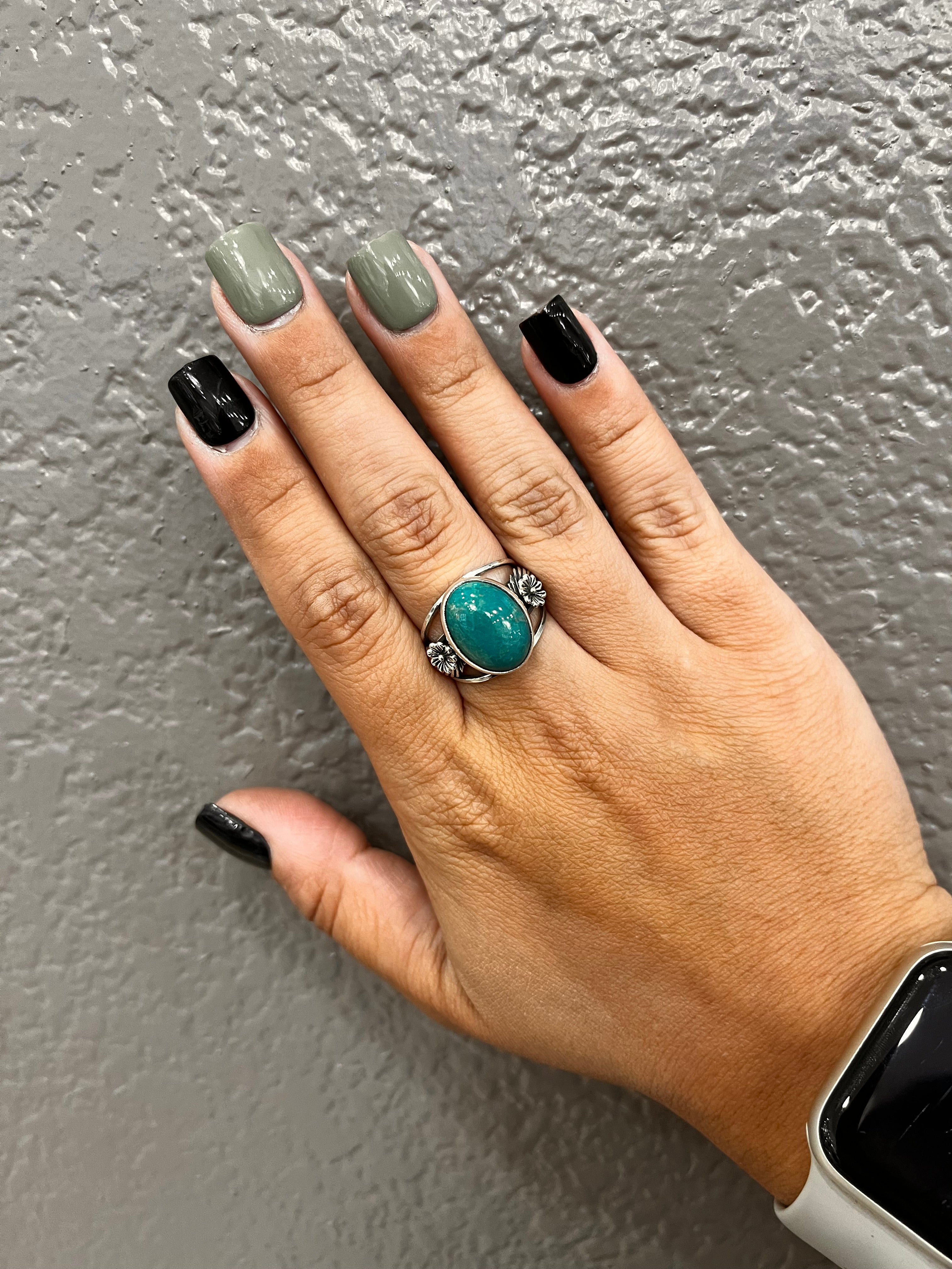 Kingman Turquoise Oval Sterling Silver Ring