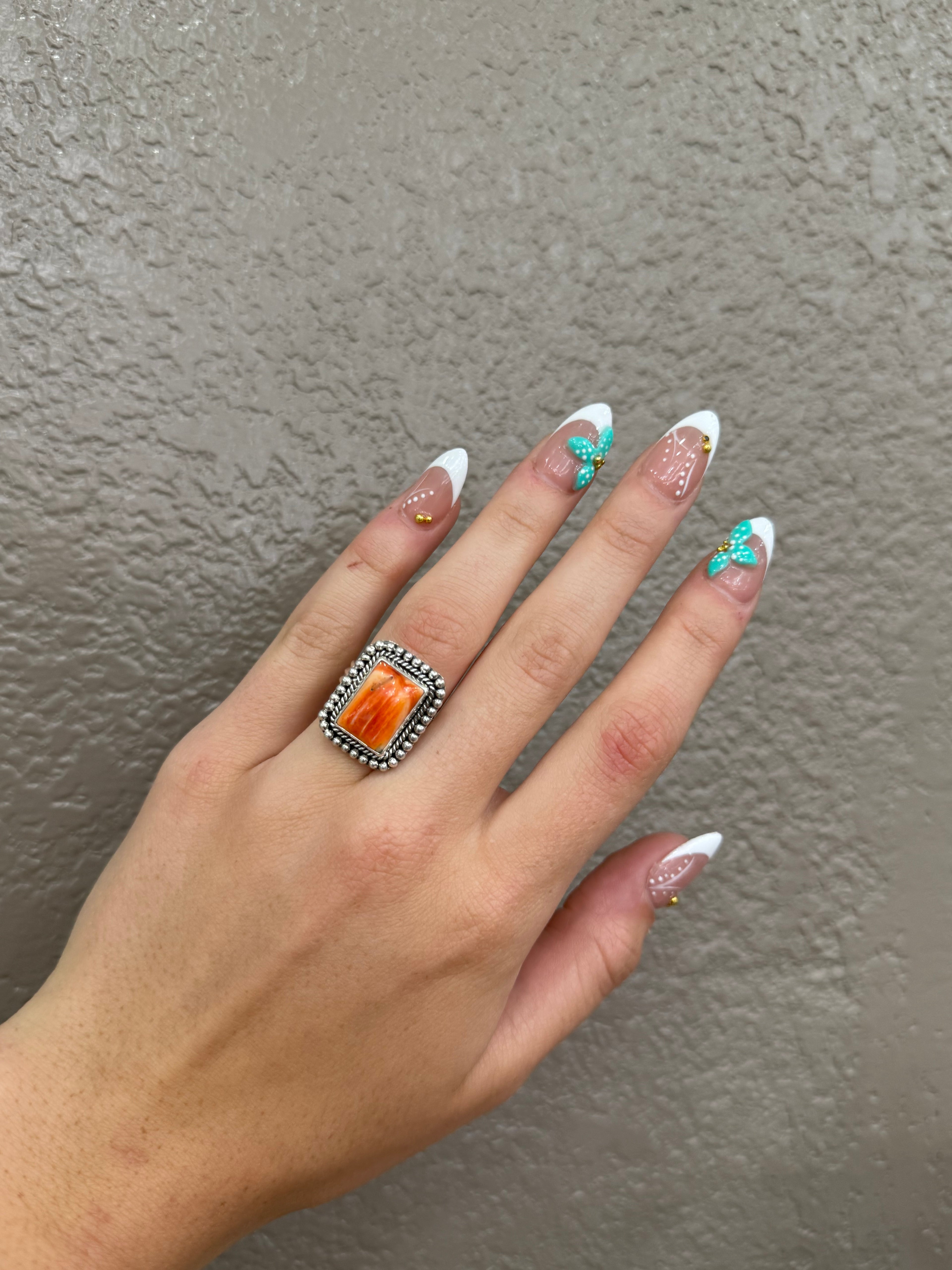 Orange Spiny Oyster Square Ring