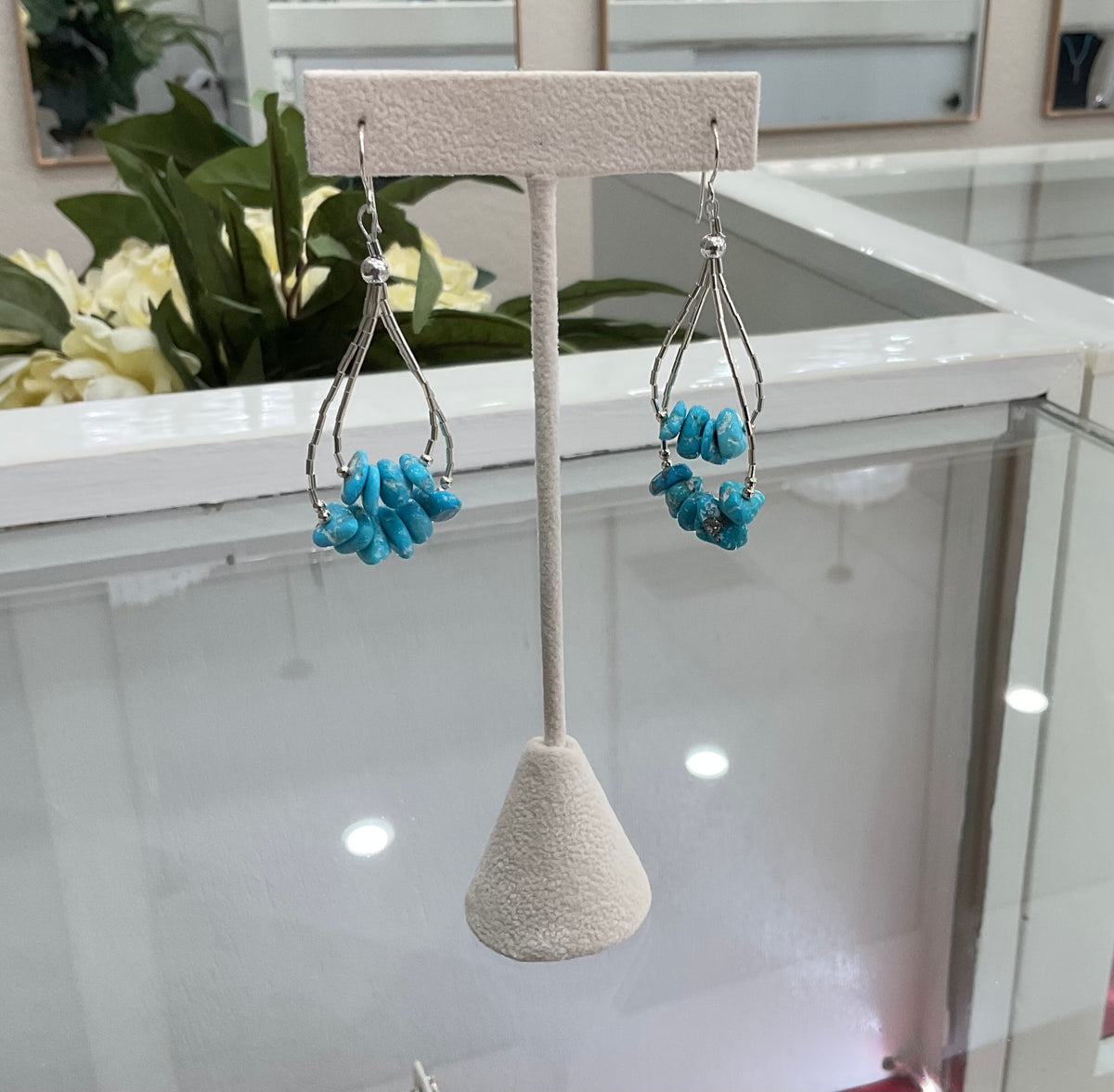 Sleeping Beauty Turquoise Double Nugget Earrings