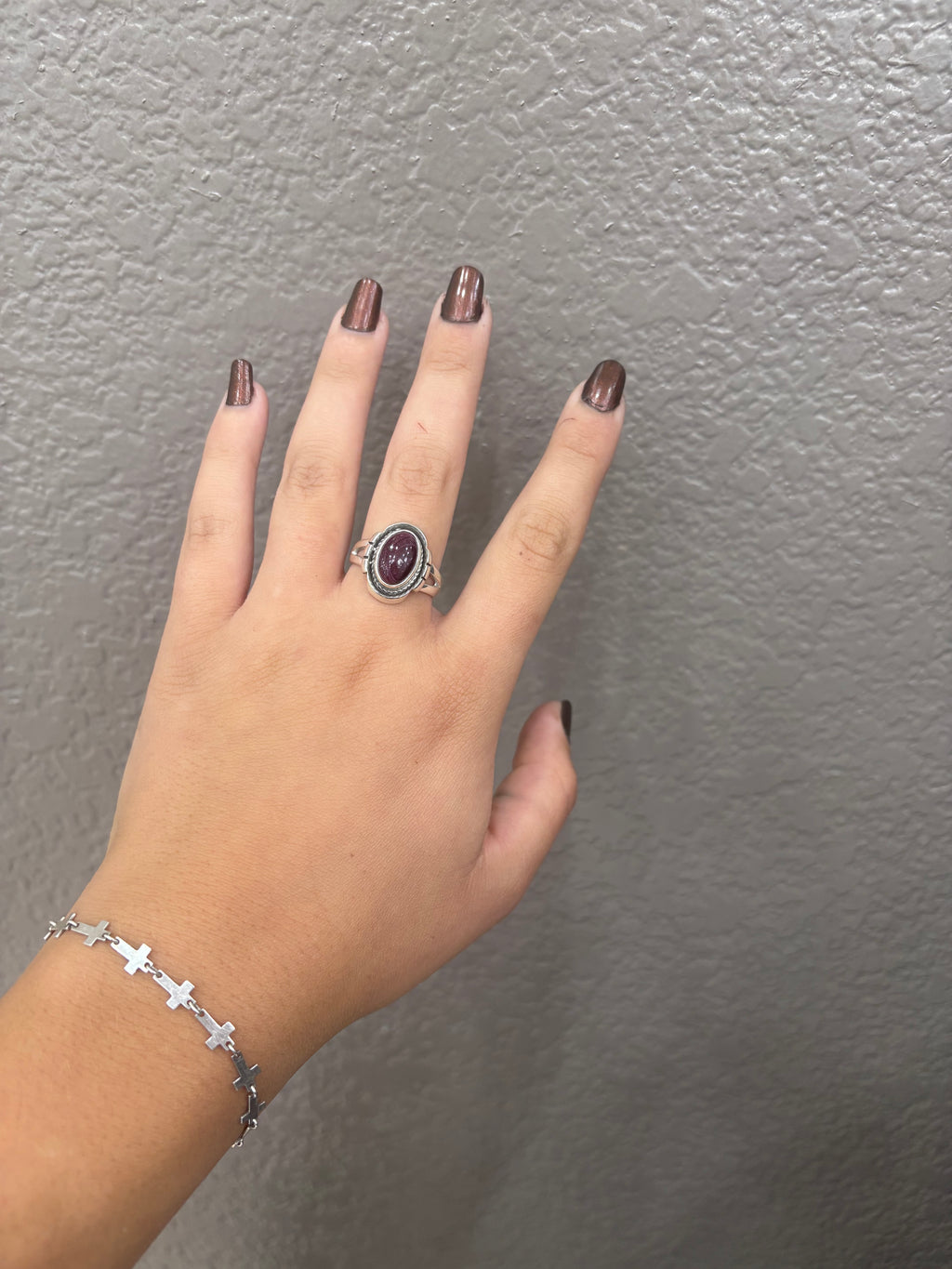 Purple Spiny Oyster Oval Ring