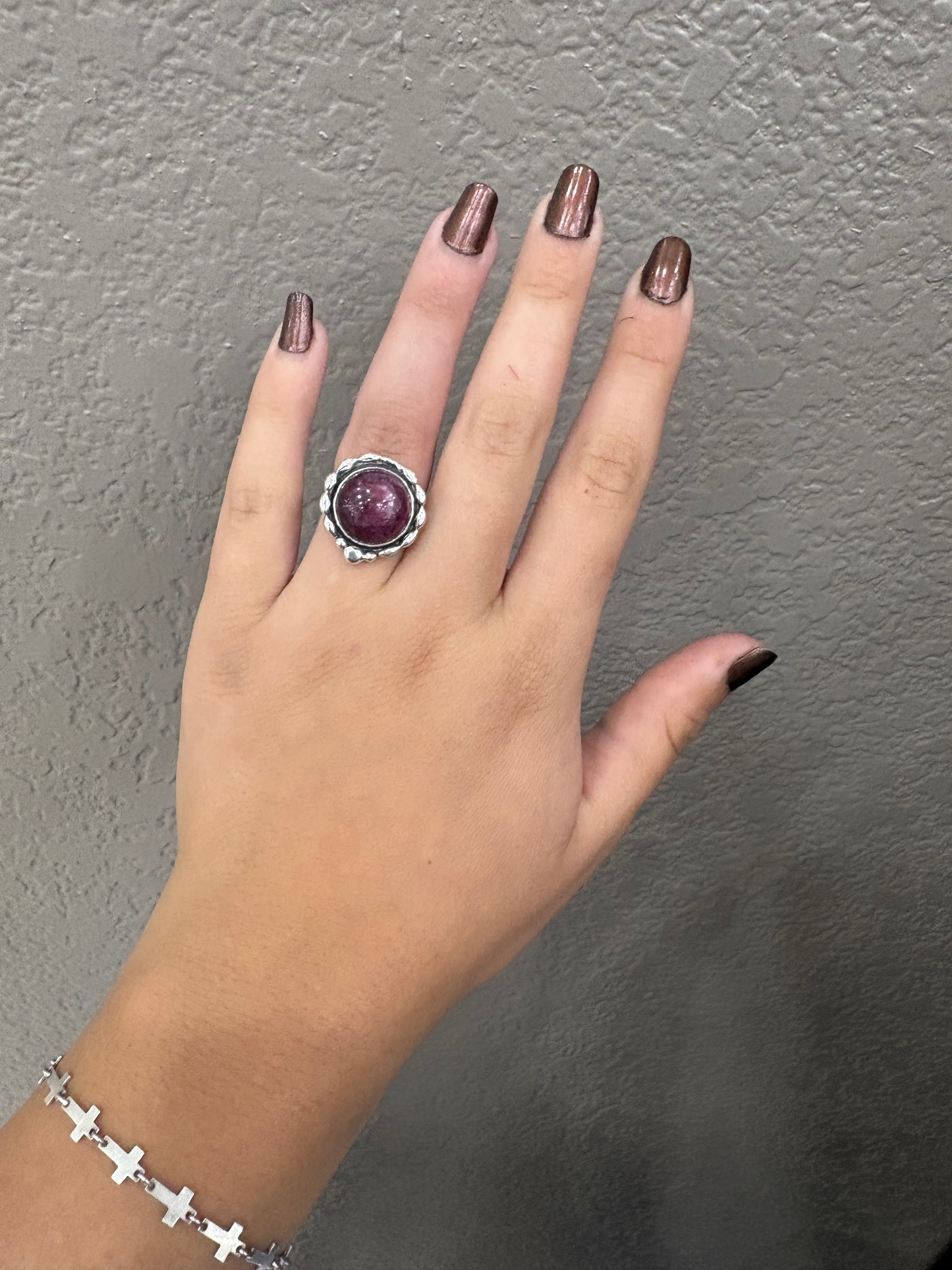 Purple Spiny Oyster Circle Ring