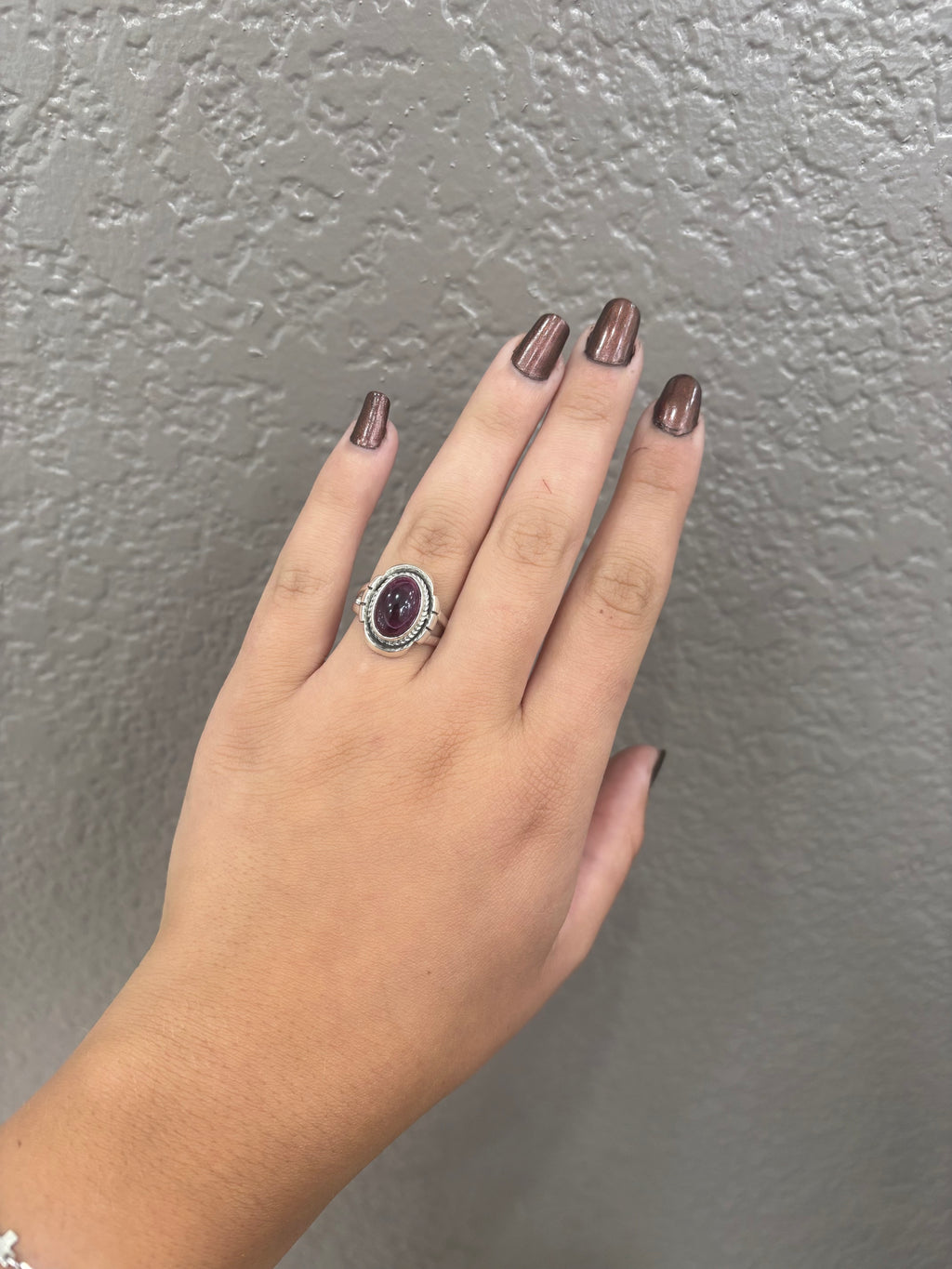 Purple Spiny Oyster Oval Ring