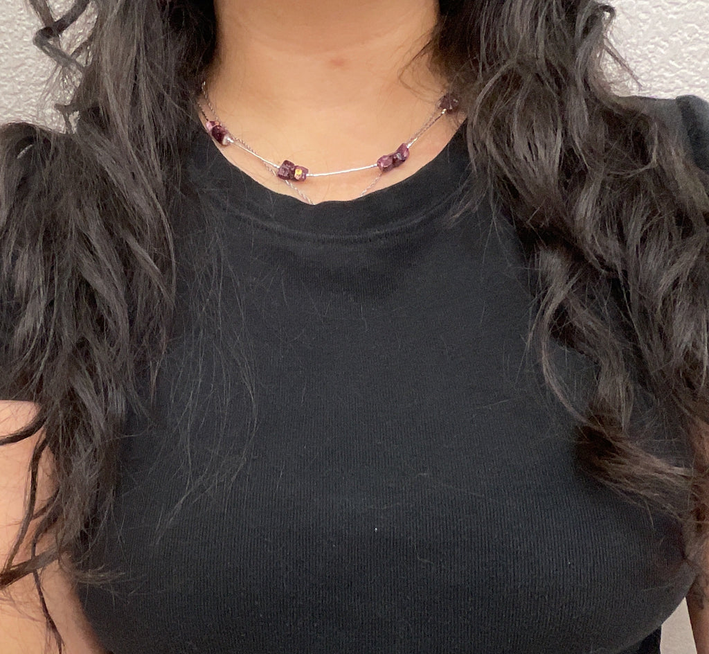 Purple Spiny Oyster Nugget Necklace