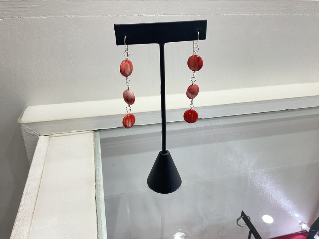 Red Spiney Oyster Earrings