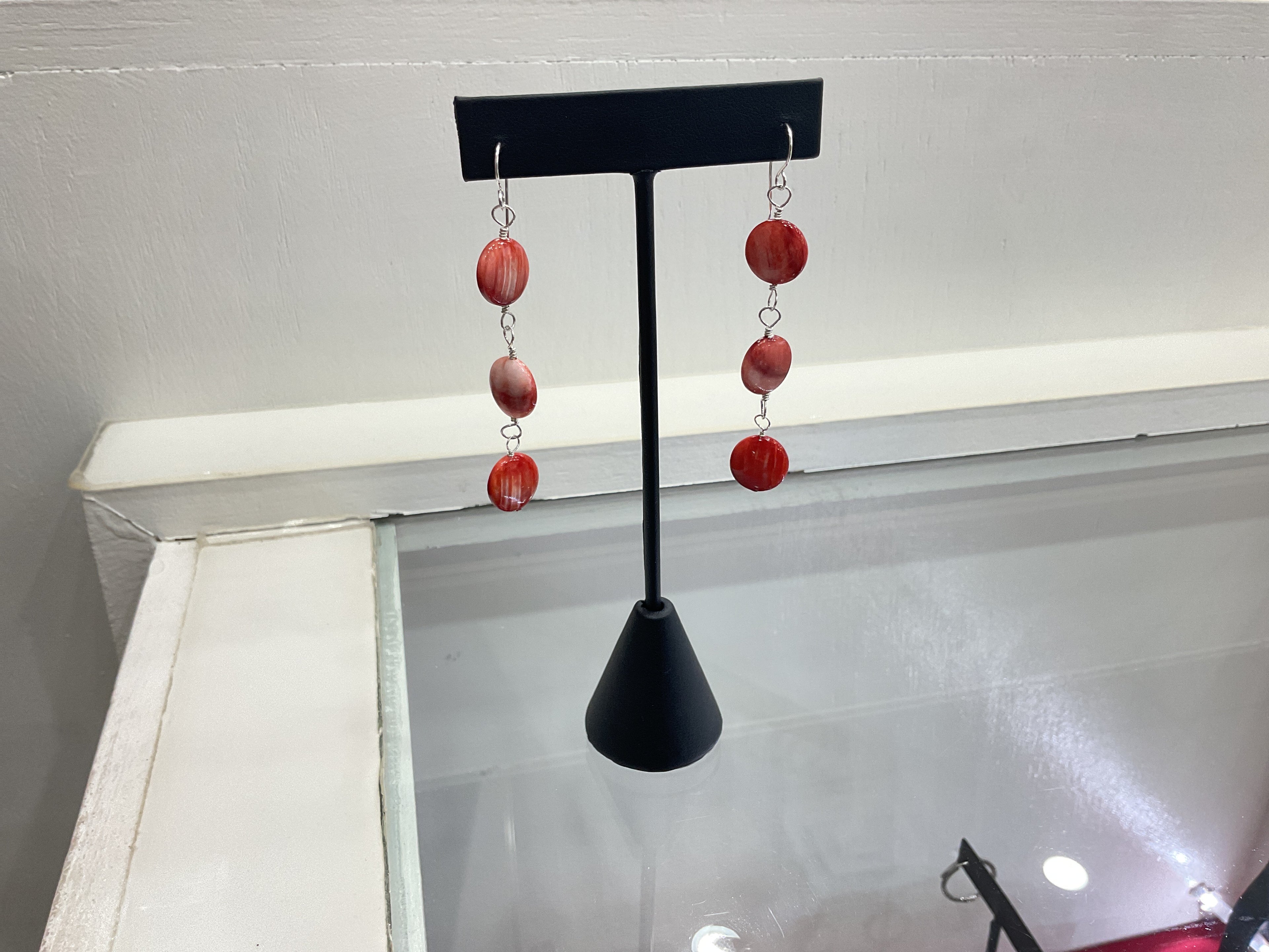 Red Spiney Oyster Earrings