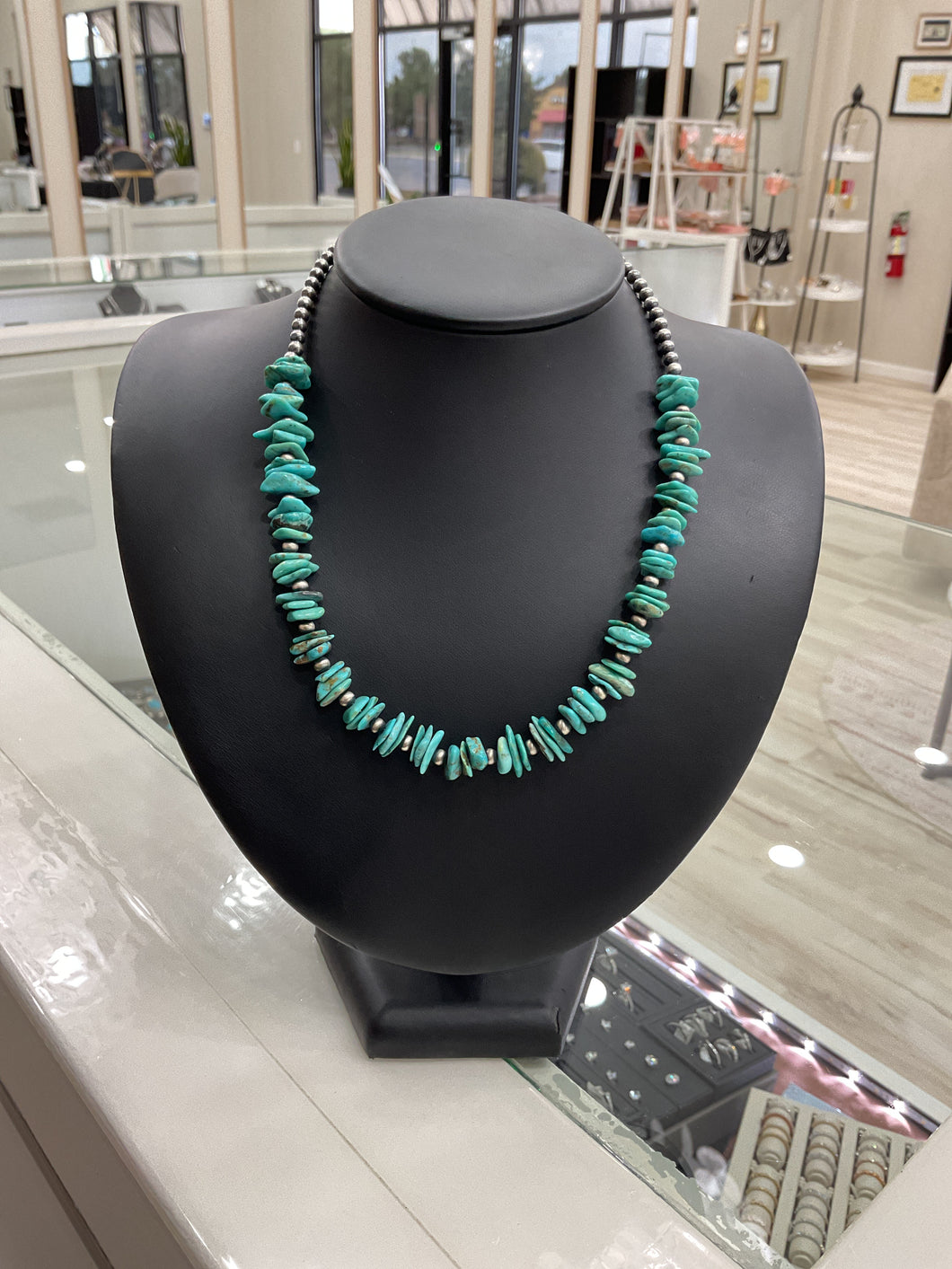 SSS Kingman Turquoise and Sterling Silver Necklace