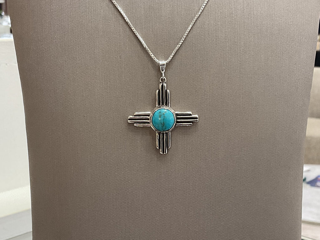 Zia Turquoise Necklace and Pin Set