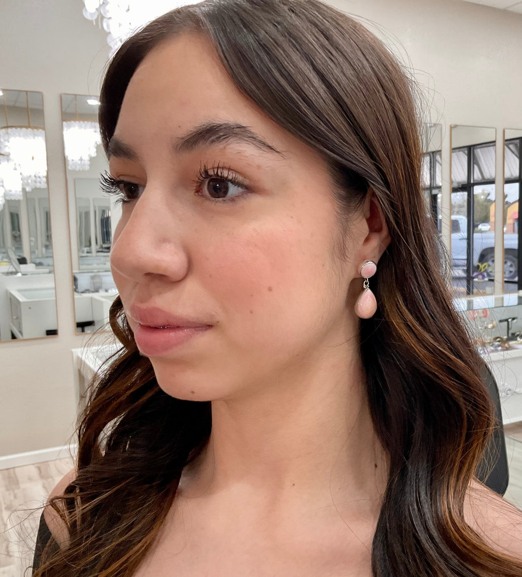 Pink Conch and Sterling Silver Earrings