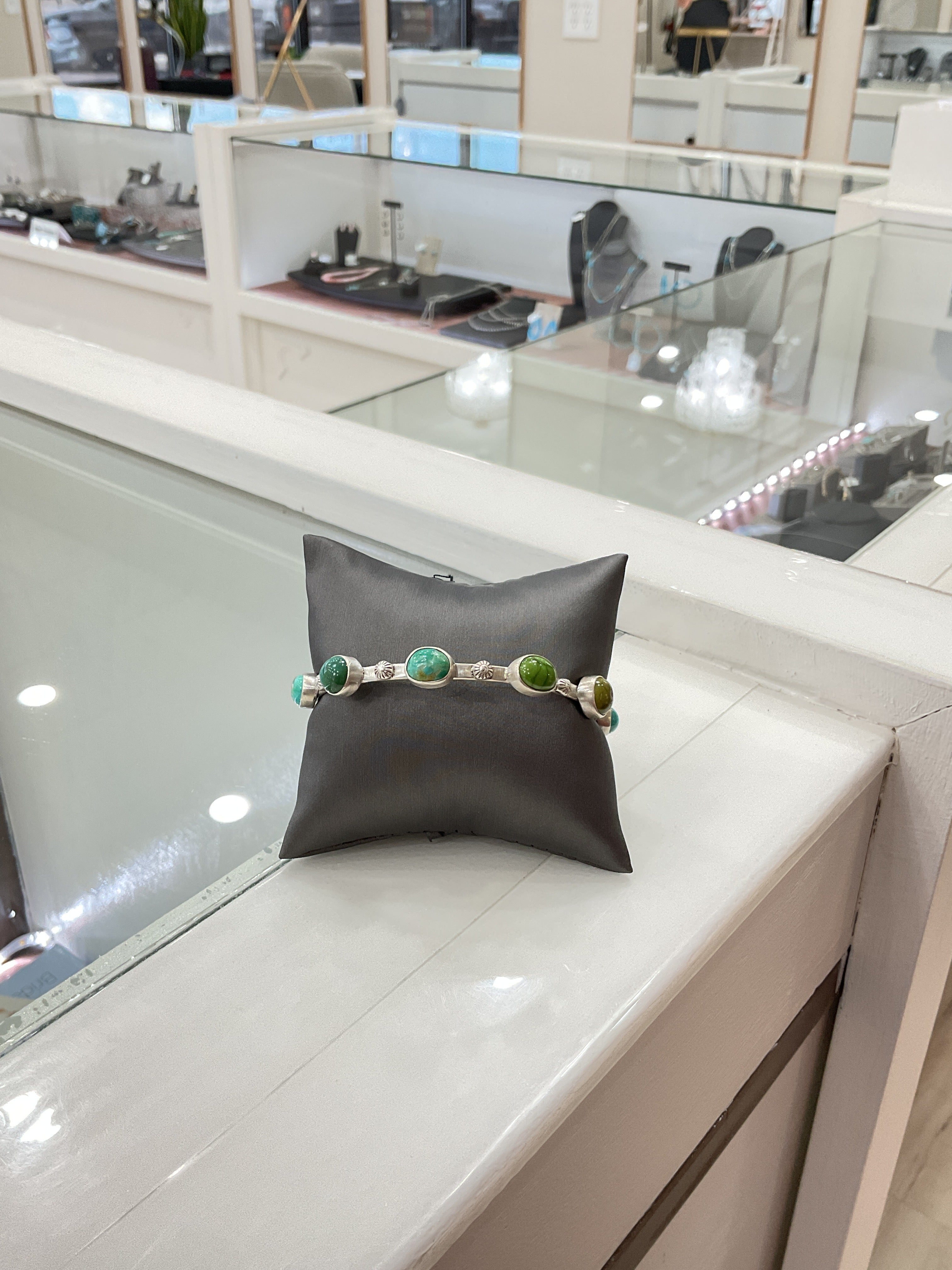 Sterling Silver Mixed Mine Bangle Bracelet