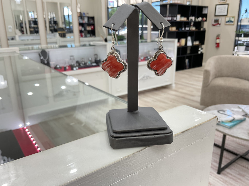 Red Spiny Oyster Clover Earrings
